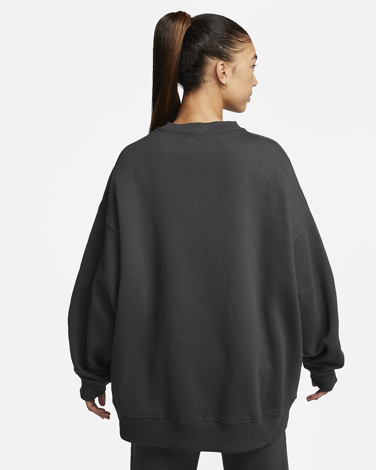NIKE Sportswear Womens Oversized Crop Crewneck Sweatshirt - BLACK