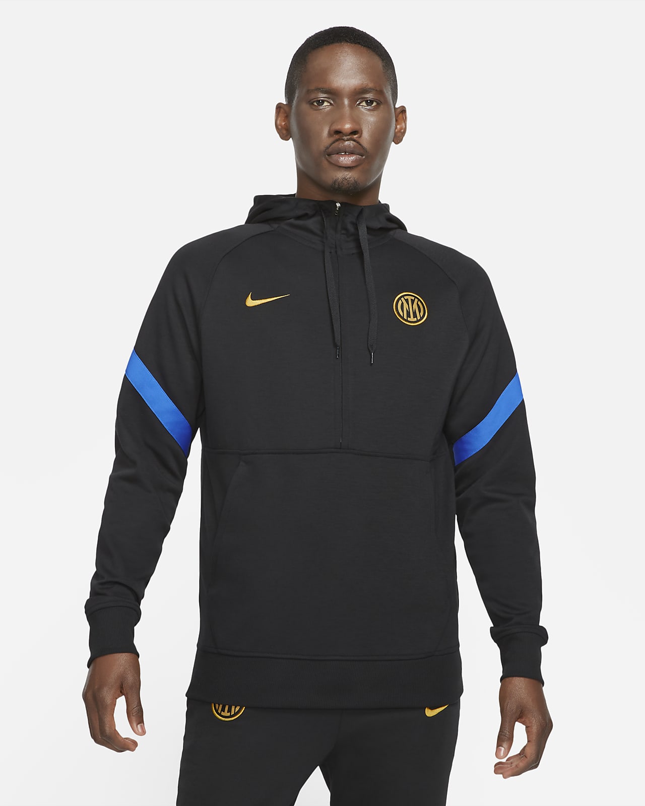 Sweat à capuche de football à demi-zip en tissu Fleece Inter Milan pour  Homme. Nike FR