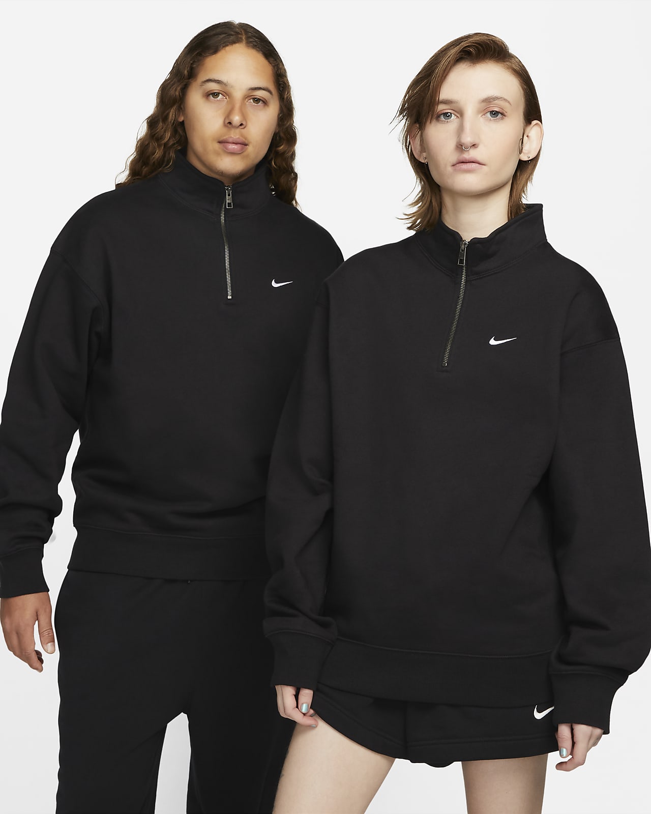 Tröja Nike Solo Swoosh med kvartslång dragkedja för män