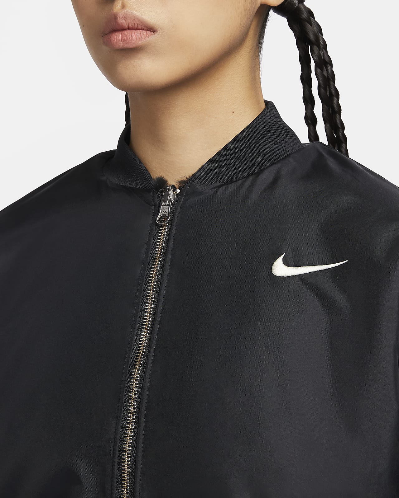 Nike fur bomber outlet jacket