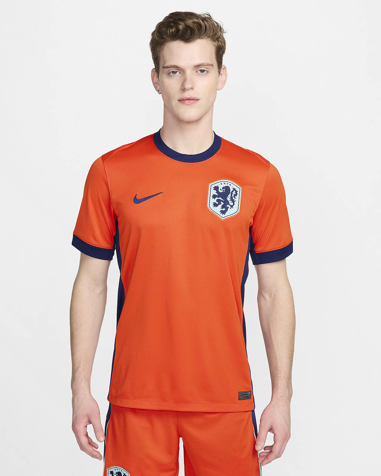Camisola de futebol de réplica Nike Dri-FIT do equipamento principal Stadium Países Baixos (equipa masculina) 2024/25 para homem