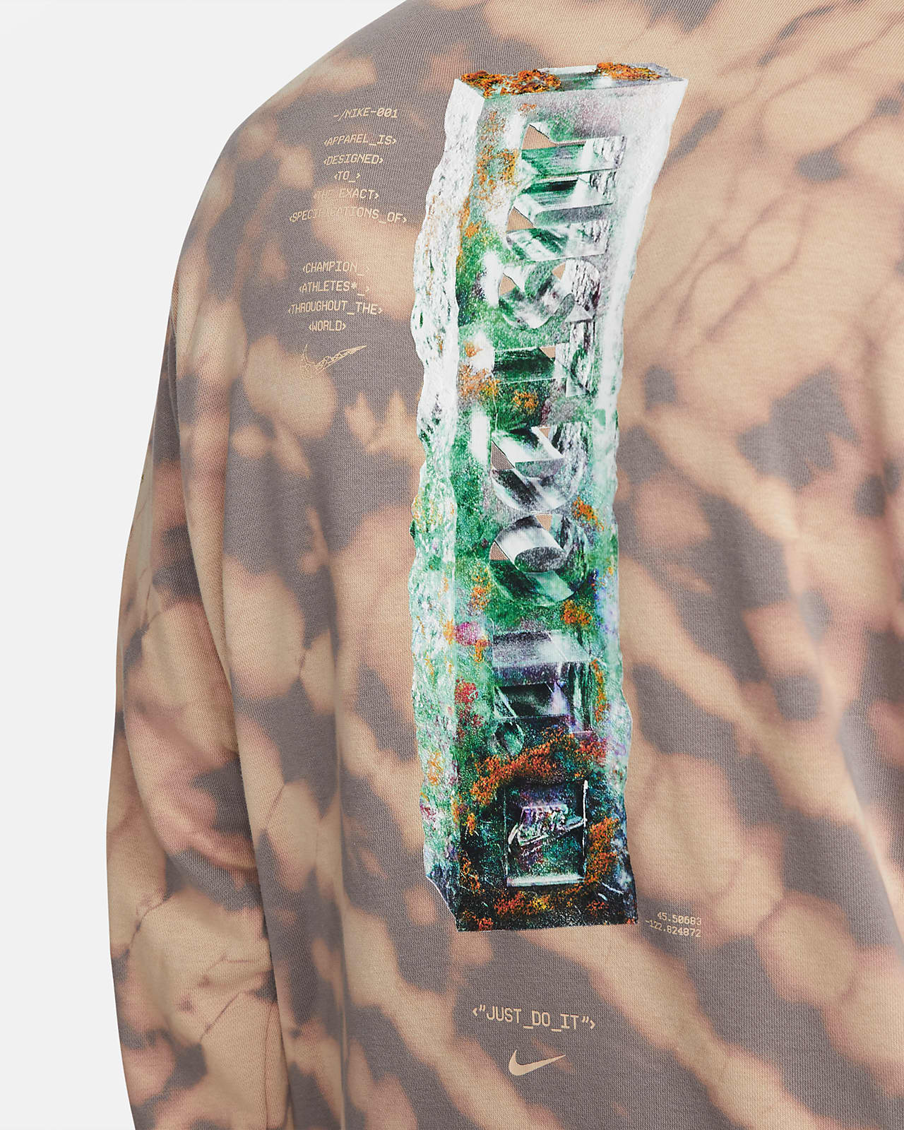 nike long sleeve french terry camouflage hoodie