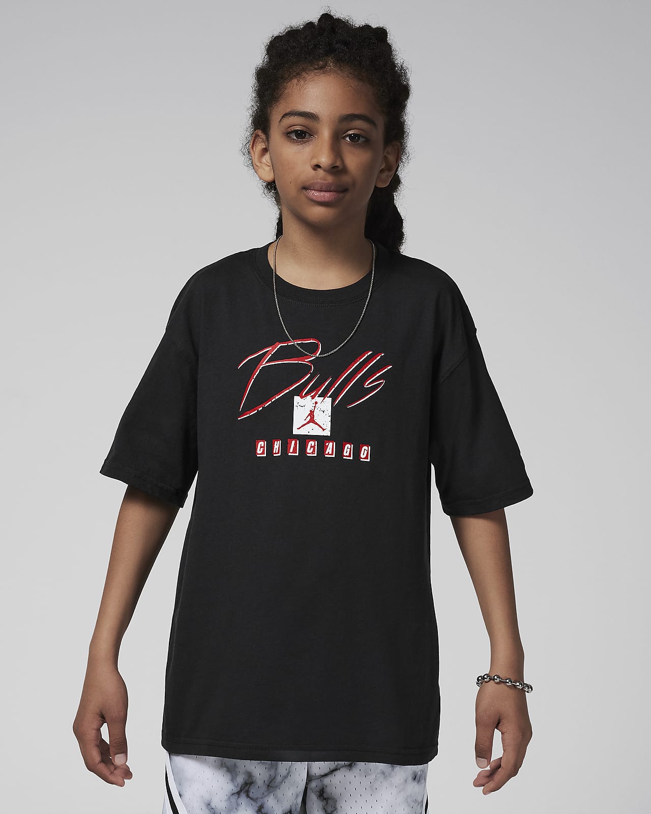 T-shirt dla dużych dzieci (chłopców) Max90 Nike NBA Chicago Bulls Courtside Statement Edition