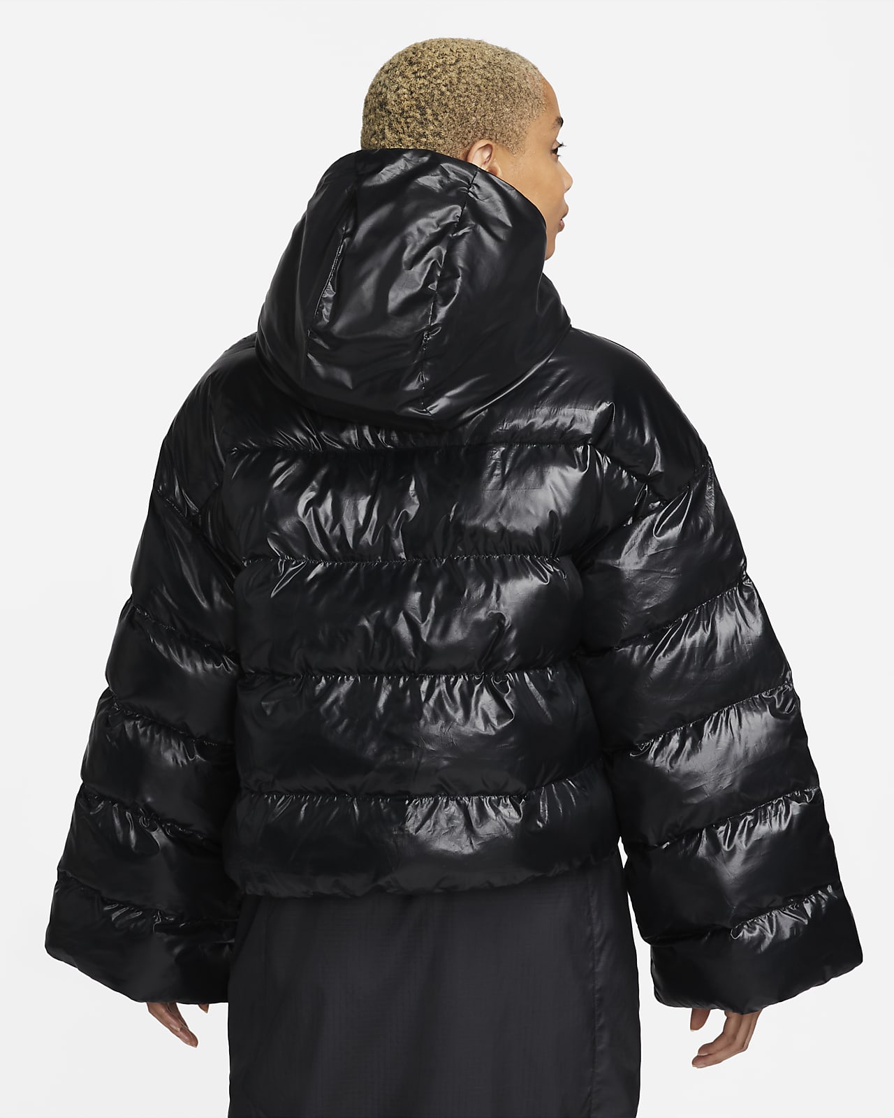 Nike synthetic puffer jacket black Clearance