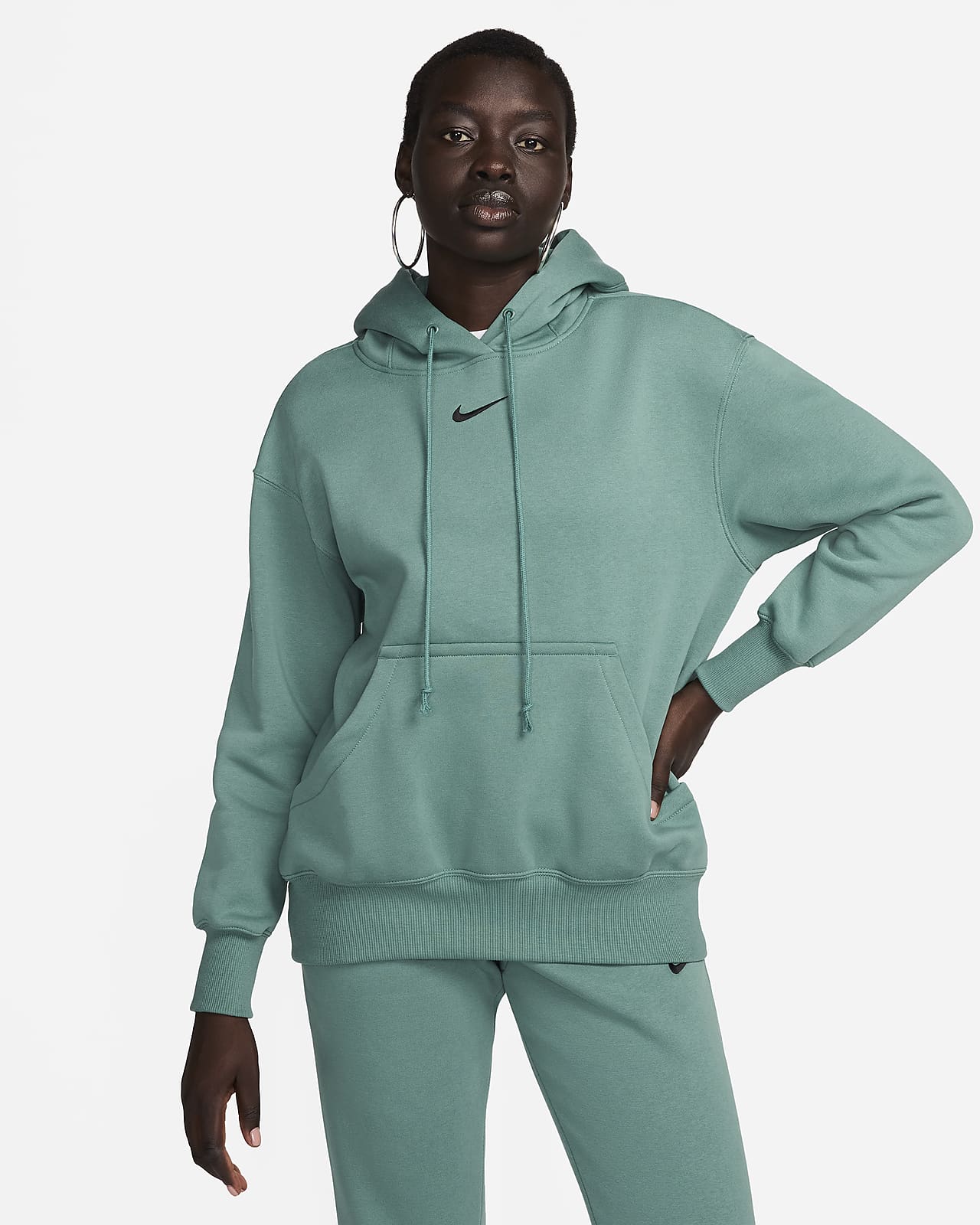 Huvtröja Nike Sportswear Phoenix Fleece i oversize-modell för kvinnor