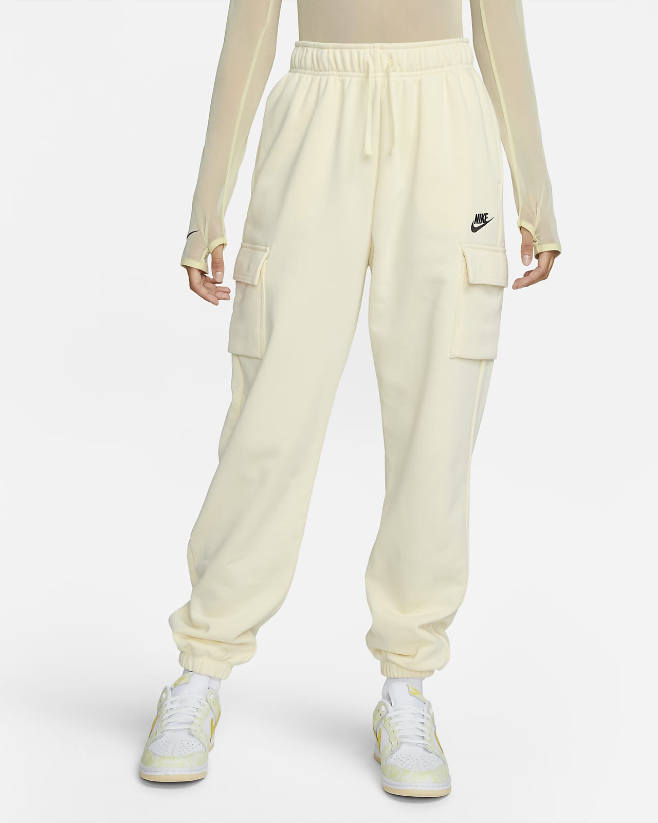 Carnicero controlador Química Nike Sportswear Club Fleece Pantalón de chándal militar oversize de talle  medio - Mujer. Nike ES