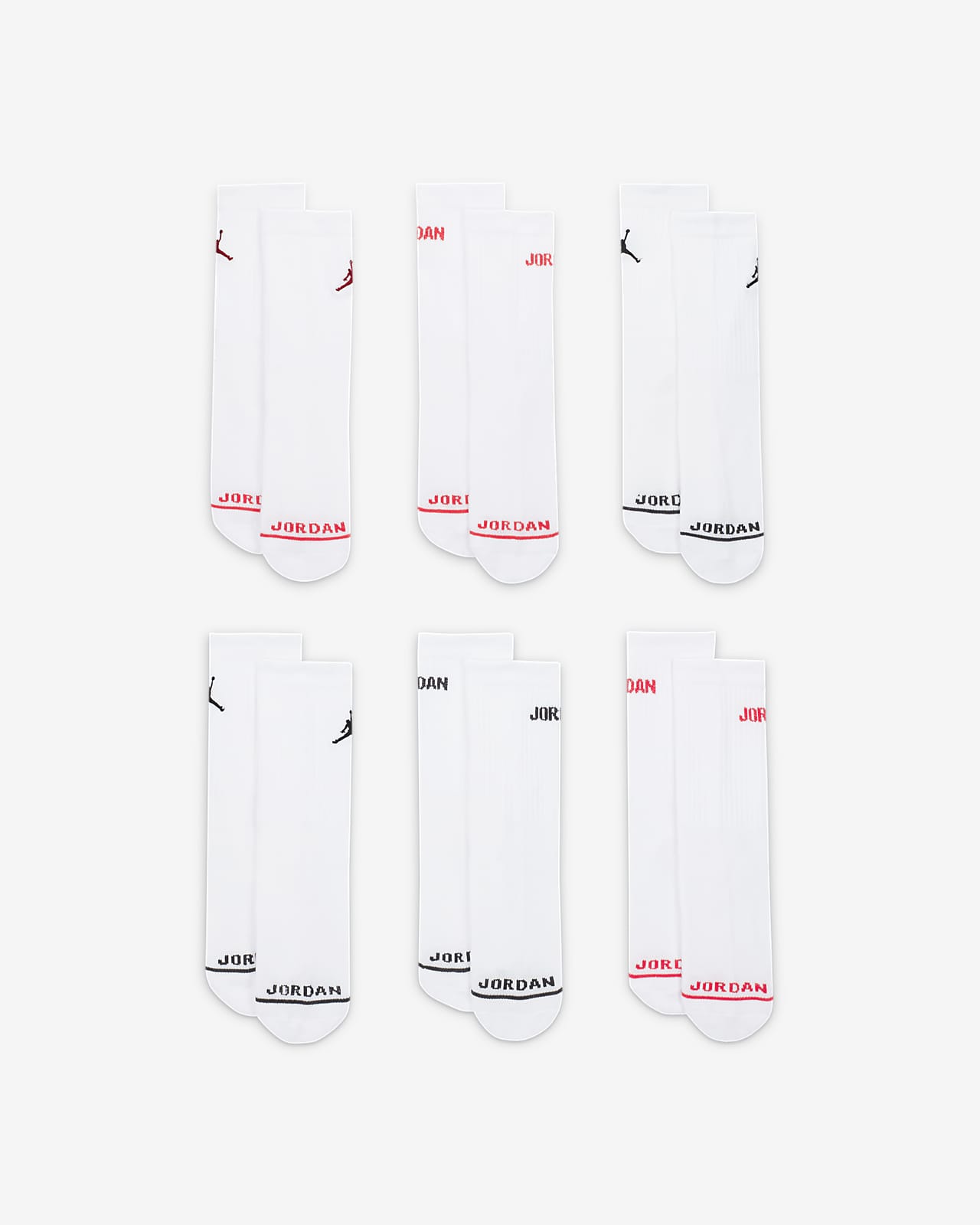Jordan Younger Kids' Crew Socks (6 Pairs). Nike SI