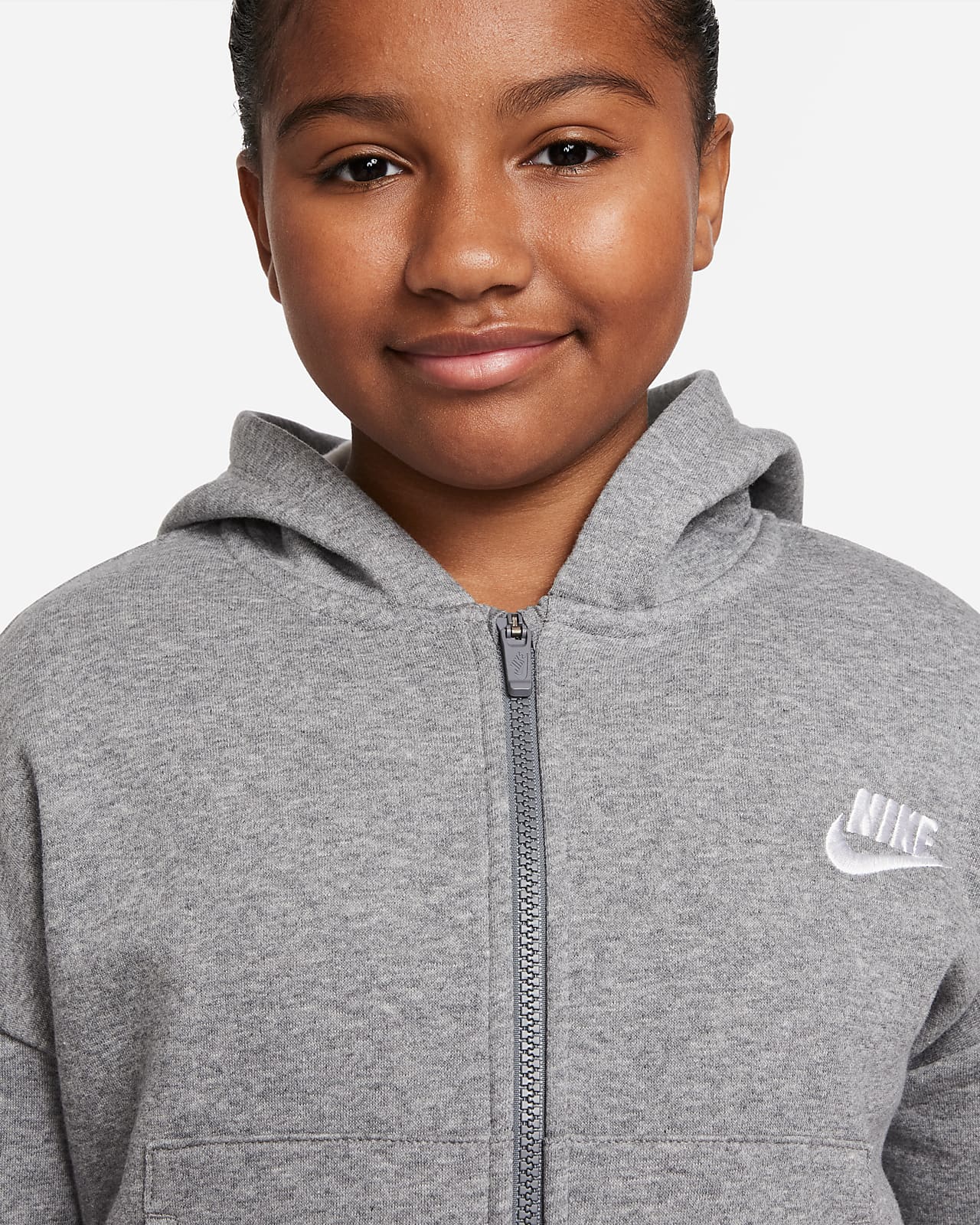 Nike Sportswear Club Fleece Big Kids' (Girls') Full-Zip Hoodie ...