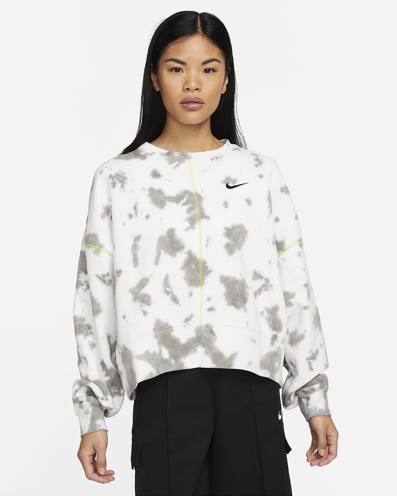 Nike Sportswear oversized fleece Tie-Dye Crew-sweatshirt til kvinder