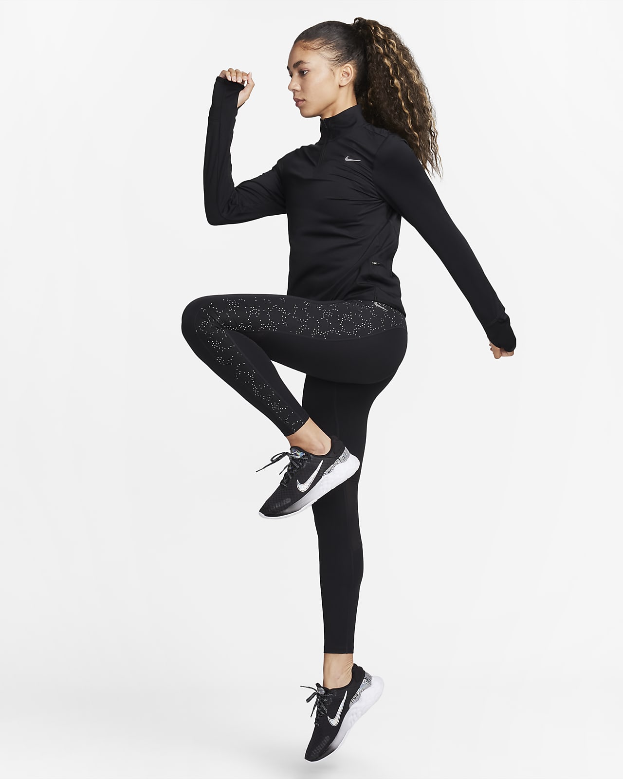 Nike Women's Fast Mid-Rise 7/8 Leggings - Deep Jungle/reflective