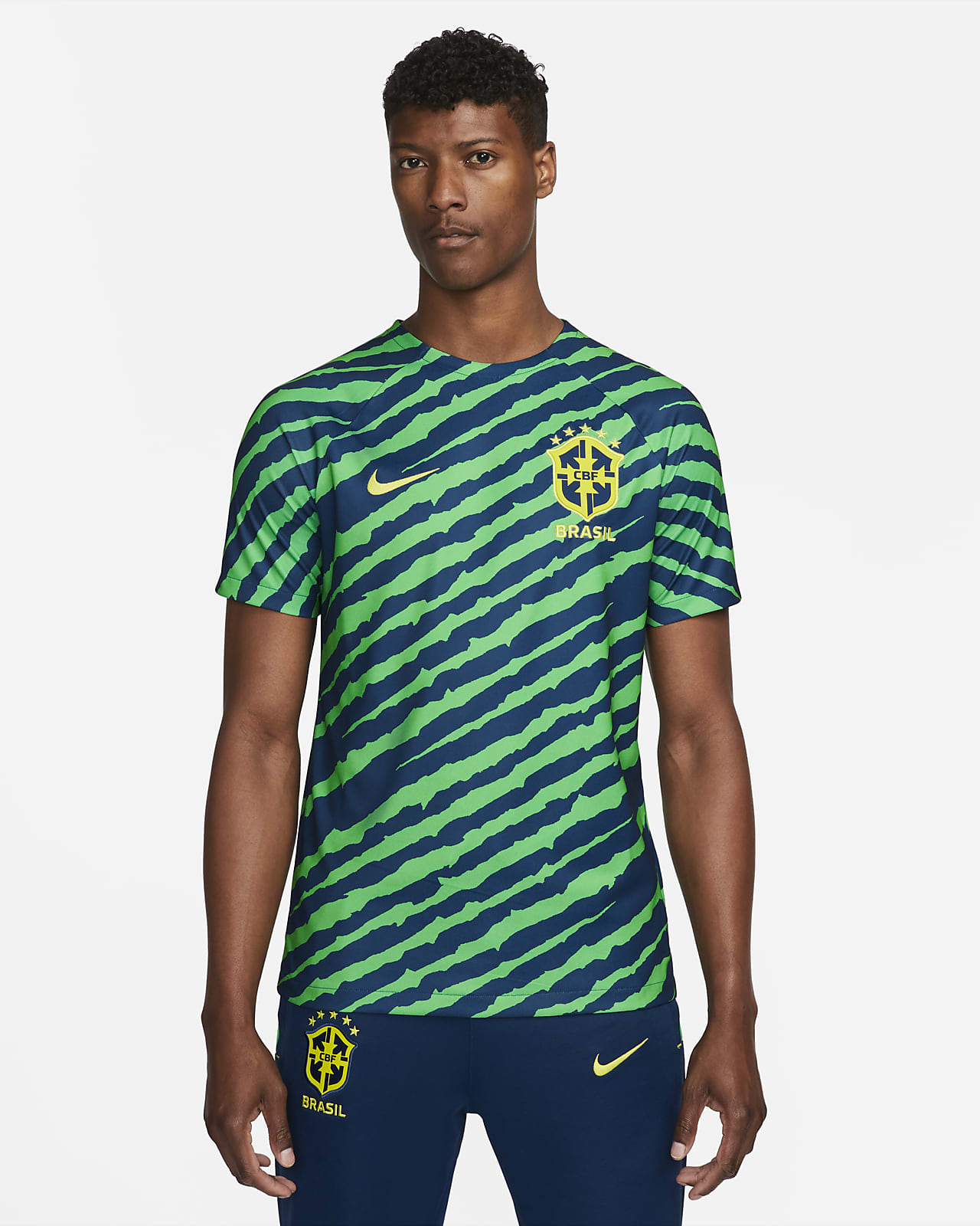 consola Implementar El camarero Brasil Camiseta de fútbol para antes del partido Nike Dri-FIT - Hombre. Nike  ES