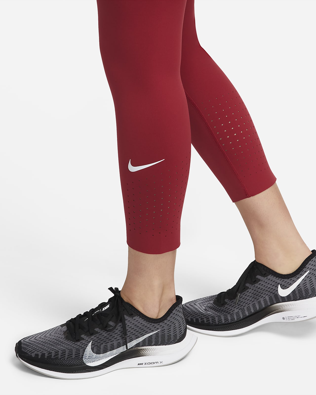 Nike Epic Luxe Women's Mid-Rise Crop Pocket Running Leggings - Red