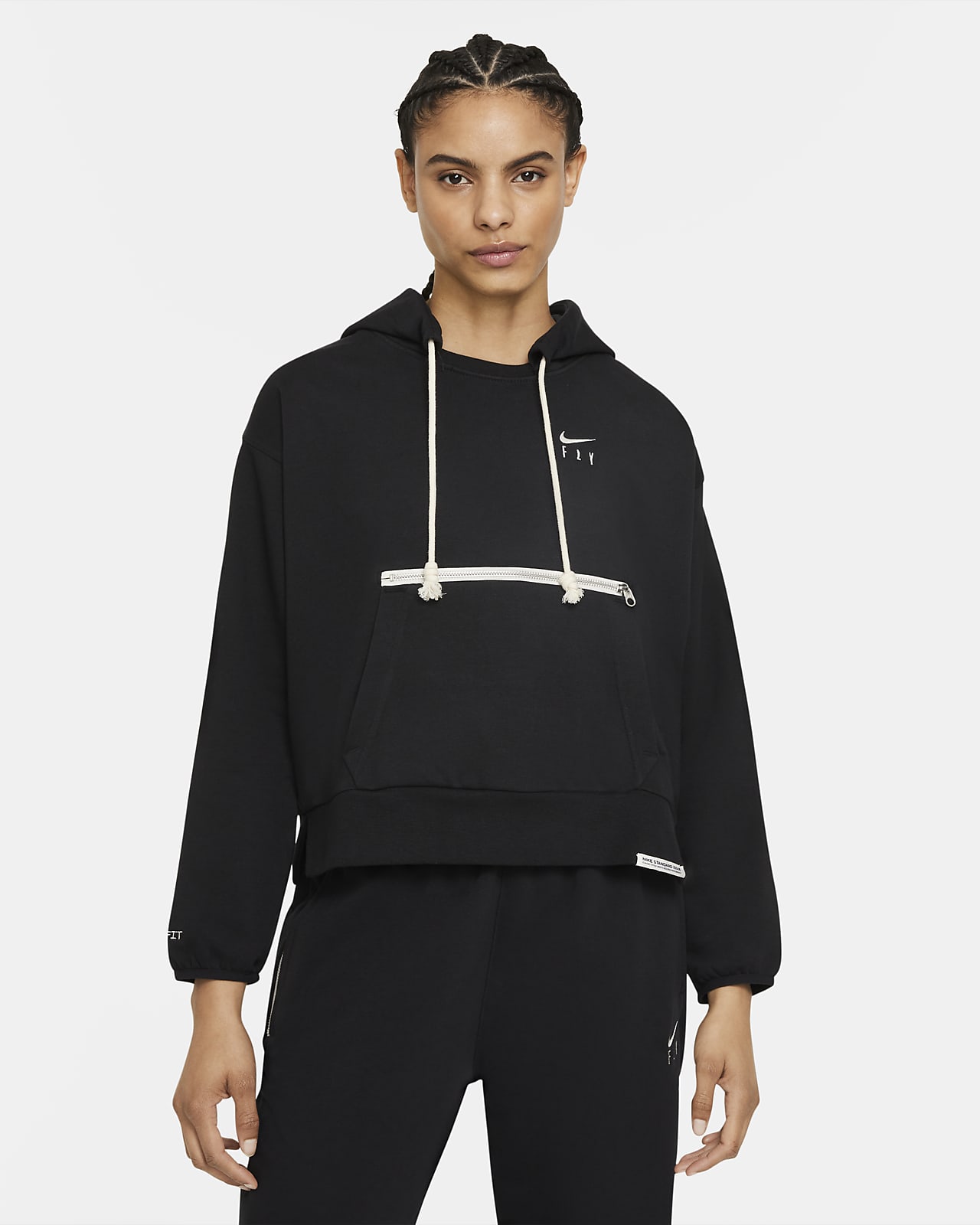 Hoodie pullover de basquetebol Nike Dri-FIT Swoosh Fly Standard Issue para mulher