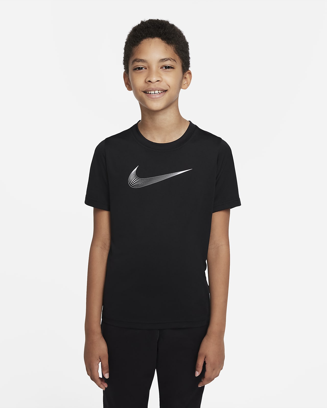 Nike Dri-FIT-træningsoverdel med korte ærmer til større børn (drenge)