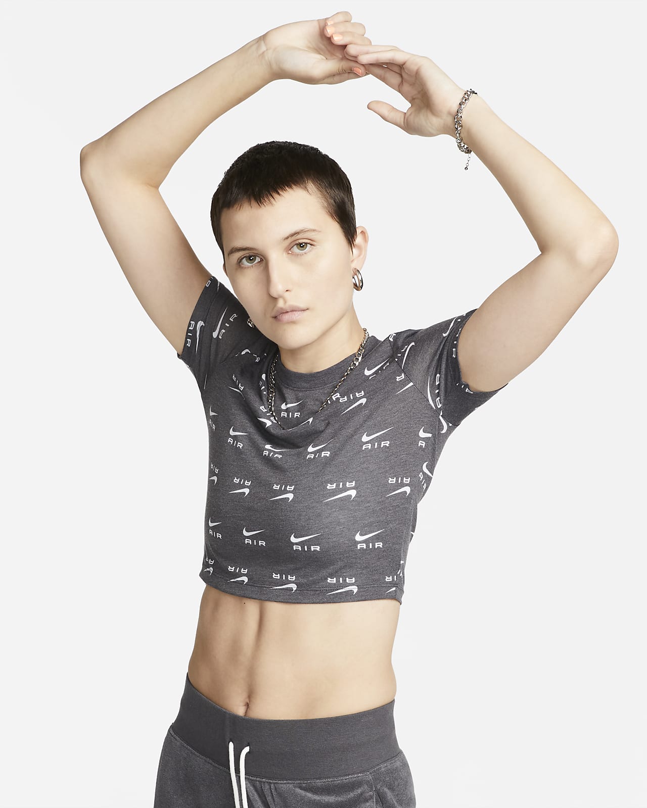 Nike Air Camiseta corta con estampado y ajuste entallado Mujer.