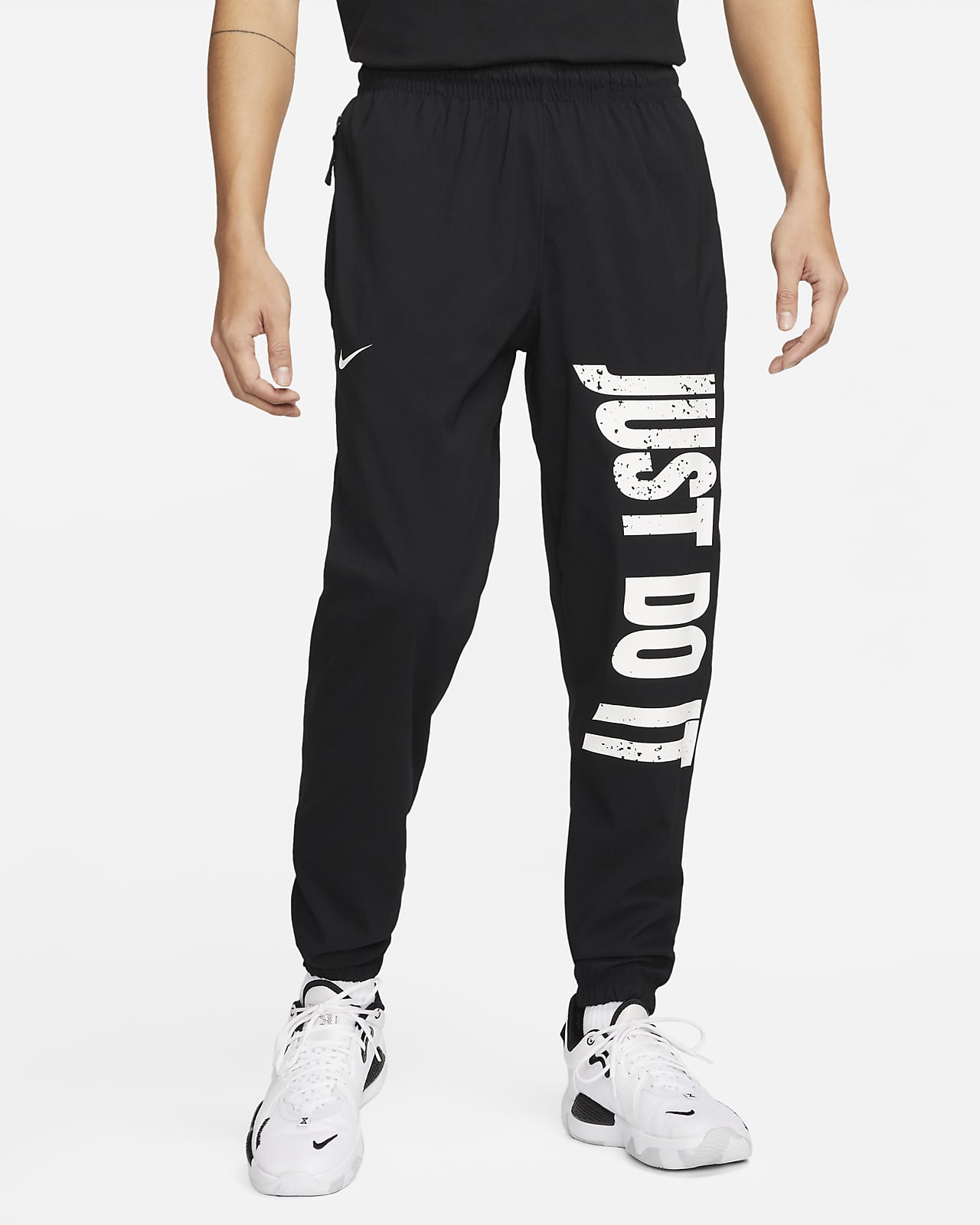 Nike Just Do It taping cuffed joggers in black  ASOS