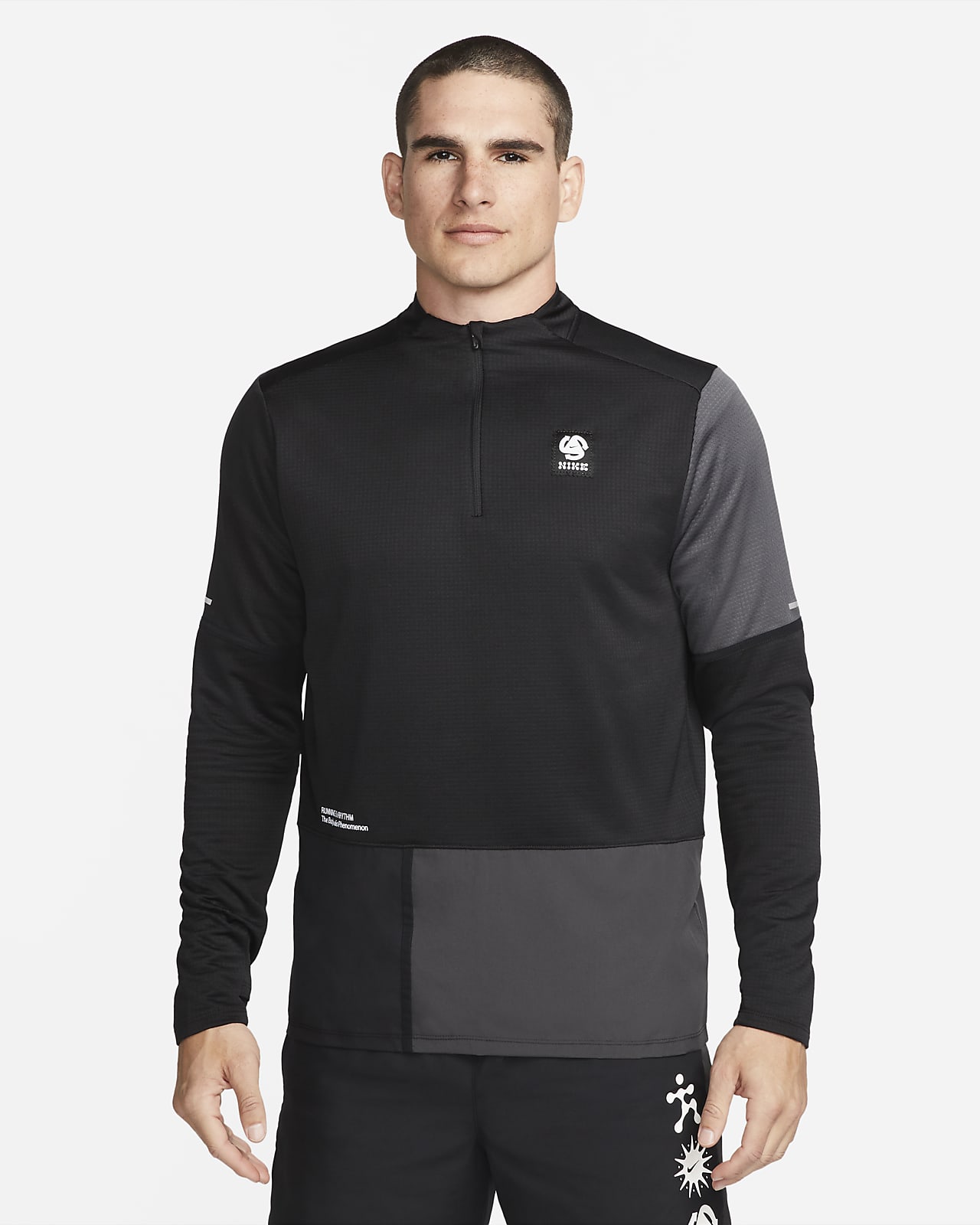 Playera de running con gráfico de medio cierre para hombre Nike Dri-FIT Wild  Run Element. Nike.com