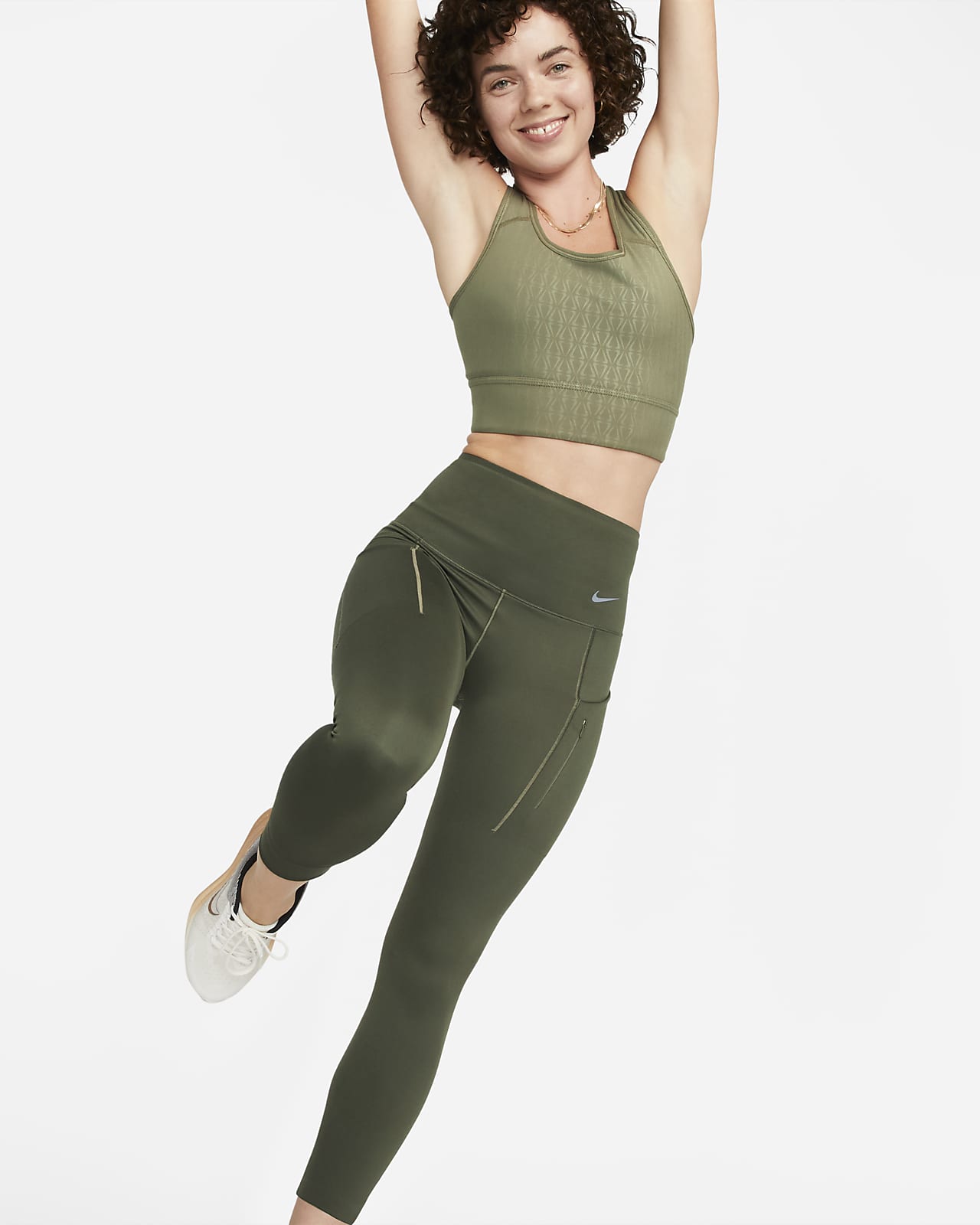 Legging 7/8 taille mi-haute à maintien supérieur avec poches Nike Go pour  femme