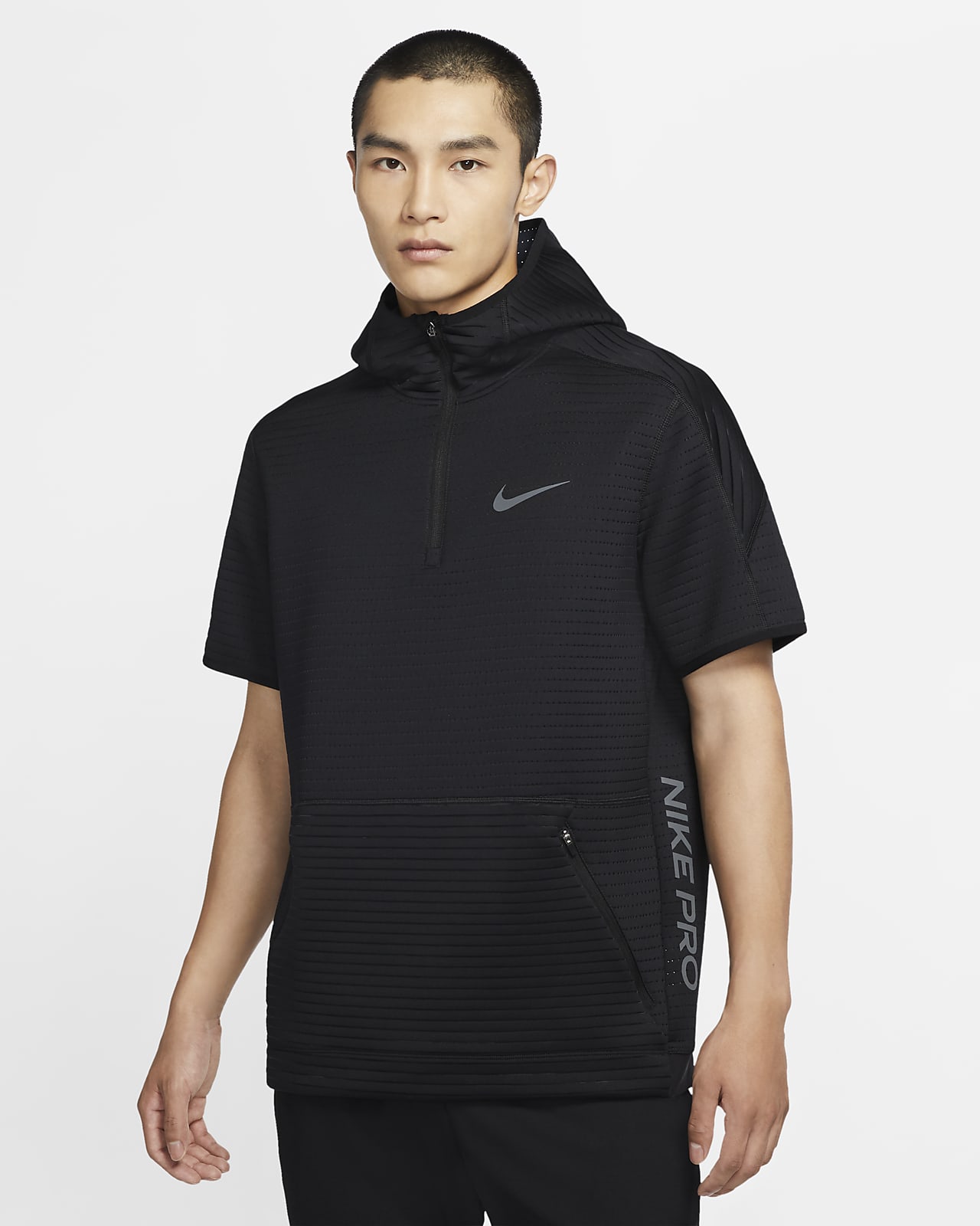 Nike Pro Men's Short-Sleeve 1/4-Zip Hoodie. Nike JP