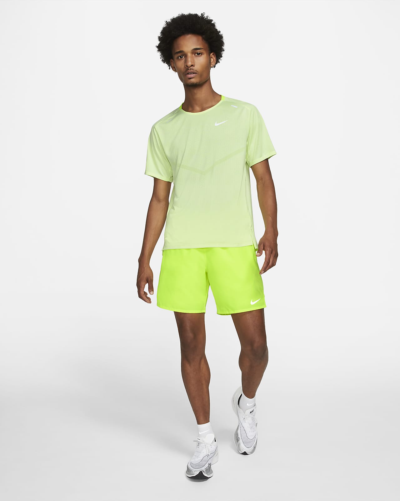 nike yellow running top