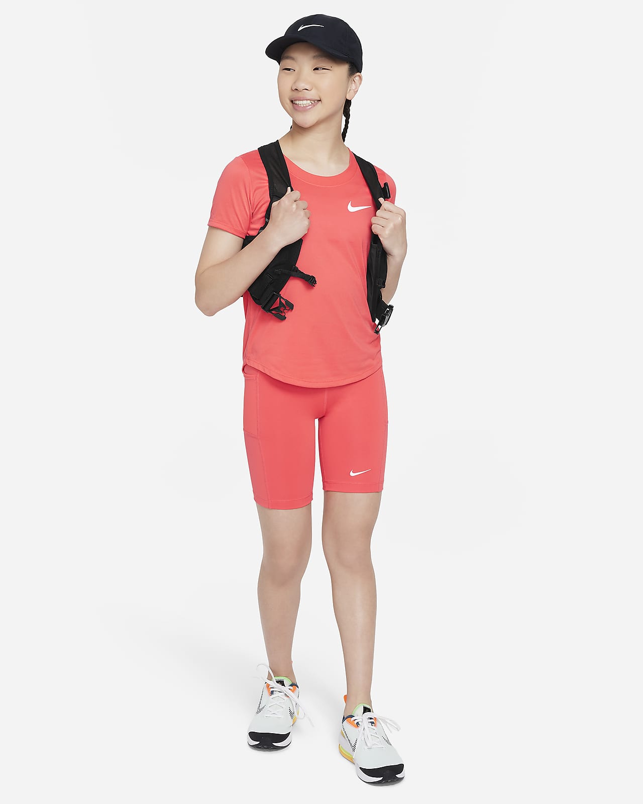 Nike One Big (Girls\') Training Shorts with Biker Kids\' Pockets