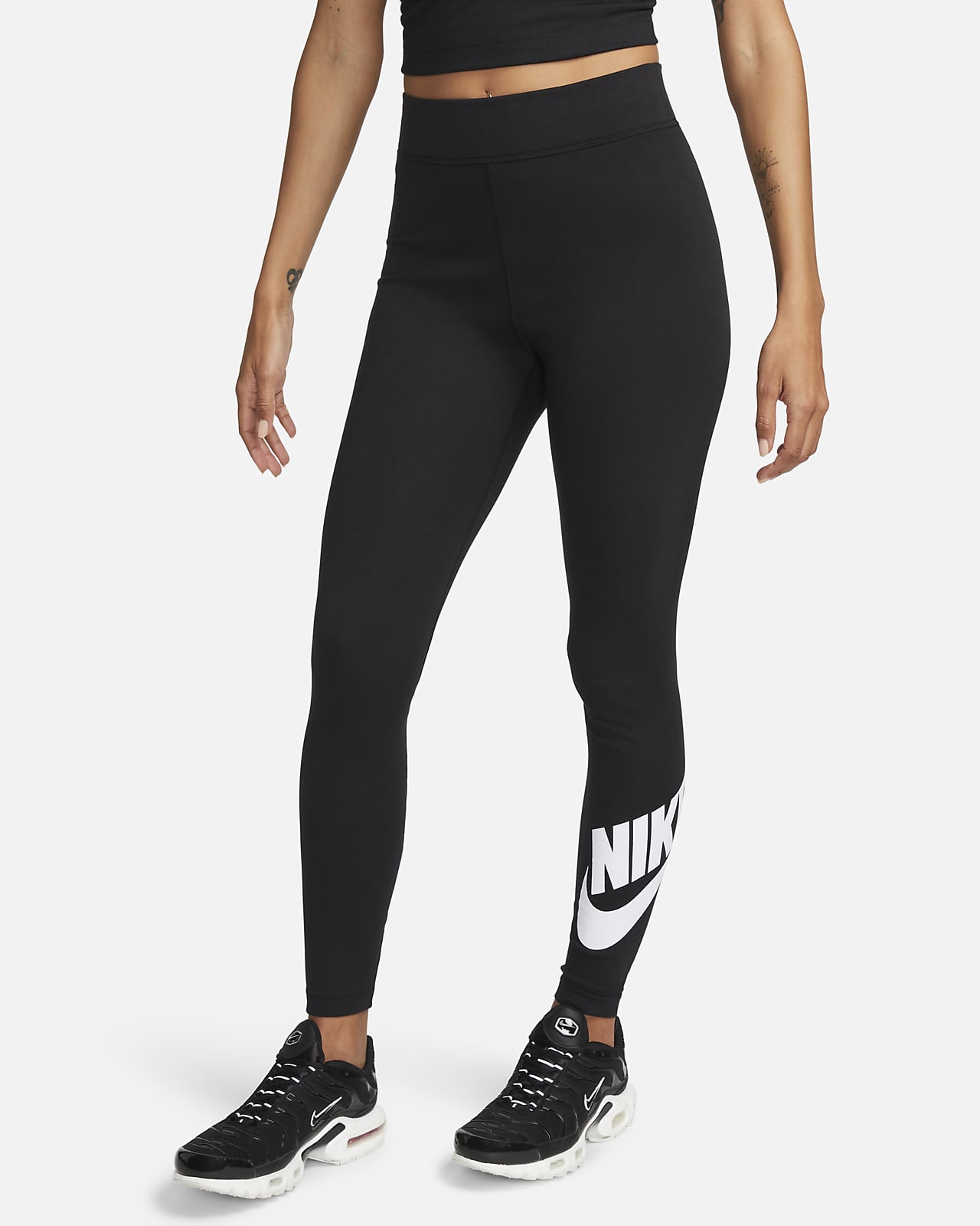 Buy Nike Black Sportswear Club High-Waisted Leggings from the Next