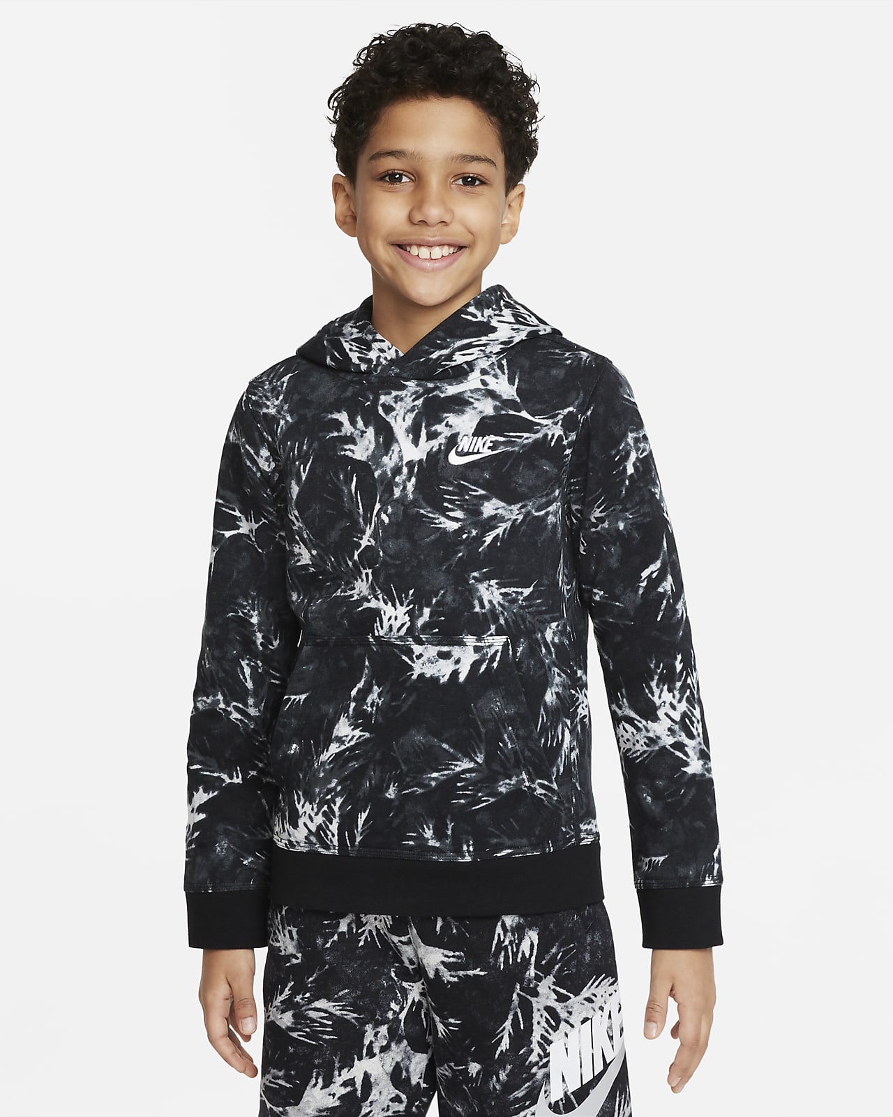 Nike Sportswear Hoodie aus French-Terry-Material mit Print für ältere Kinder (Jungen)