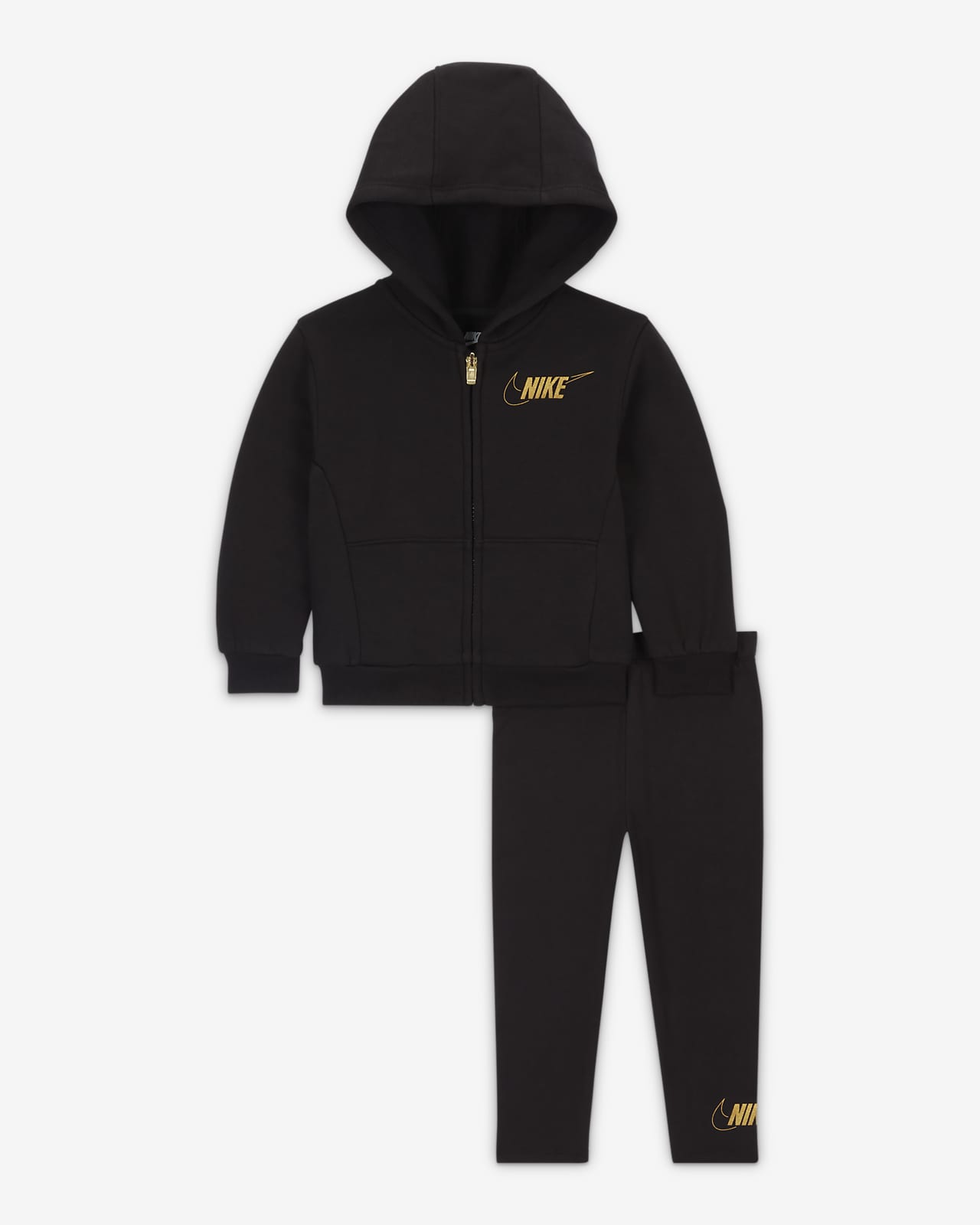 NIKE 2PC Hoodie & Jogger Pants Outfit Set (2T, Black) : : Clothing  & Accessories