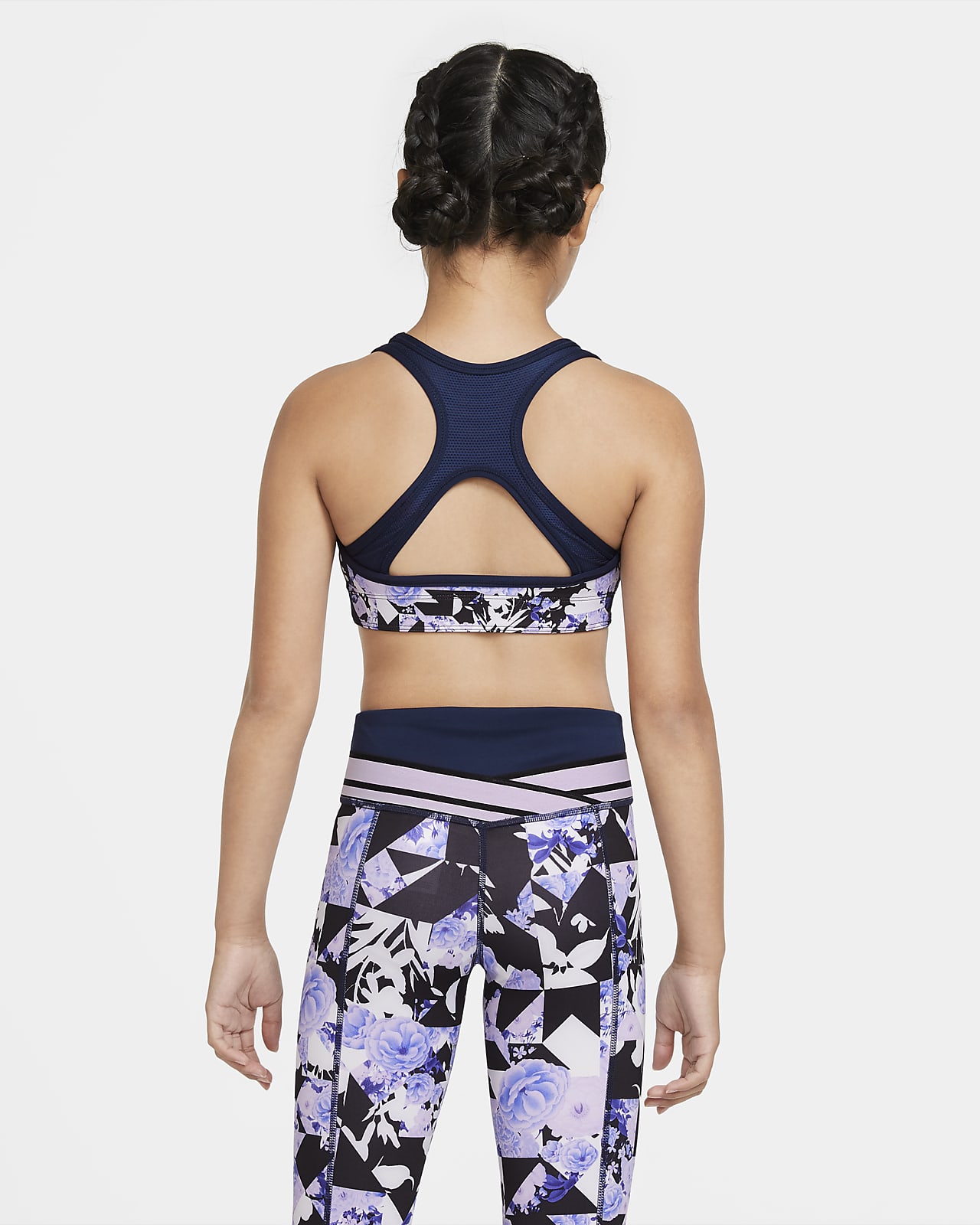 Sujetador deportivo con estampado reversible para niña talla grande Nike  Swoosh. Nike MX