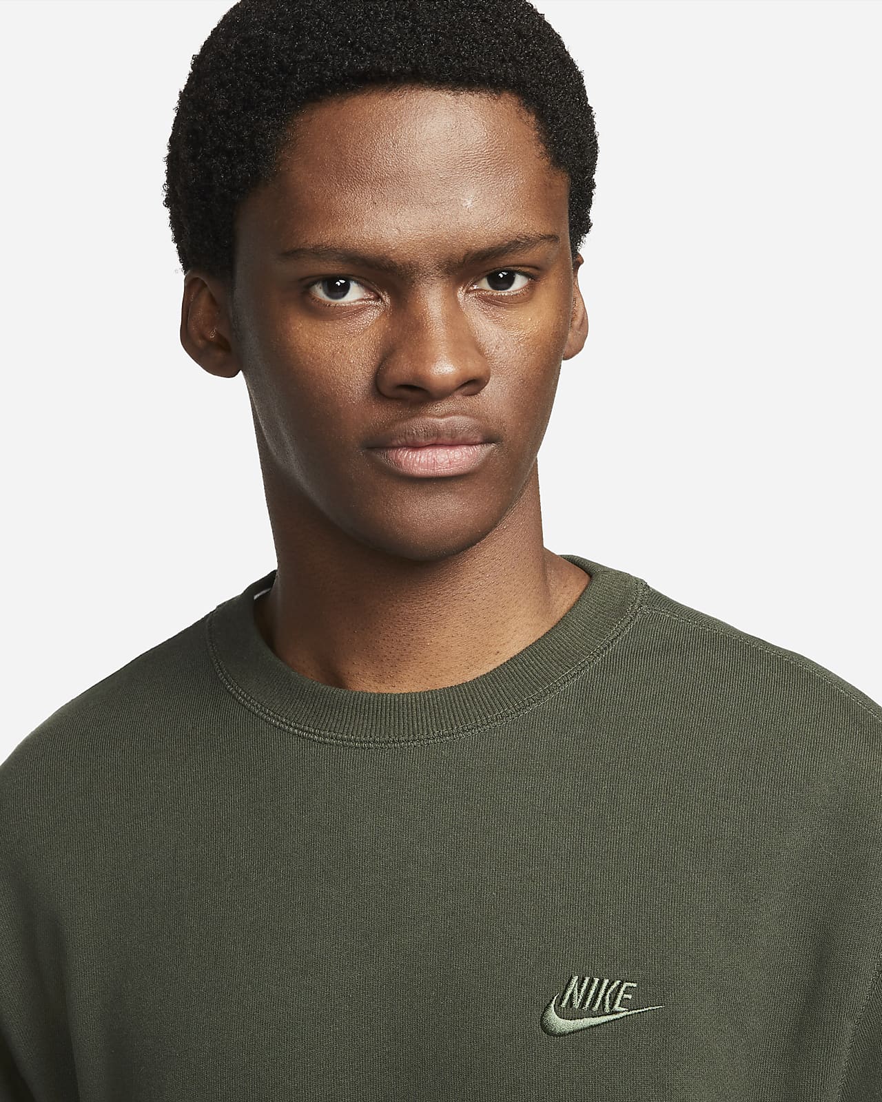 nike olive crew neck