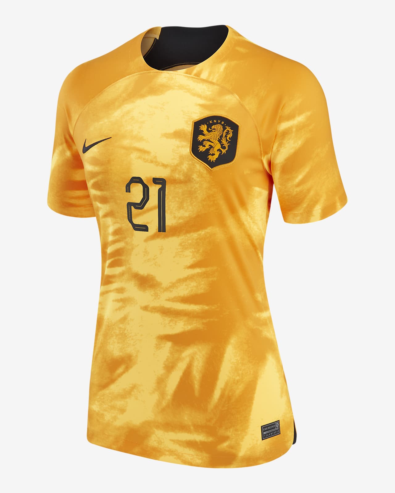 Jersey de fútbol Nike Dri-FIT de la selección nacional de los Países Bajos local 2022/23 Stadium (Frenkie de Jong) para mujer