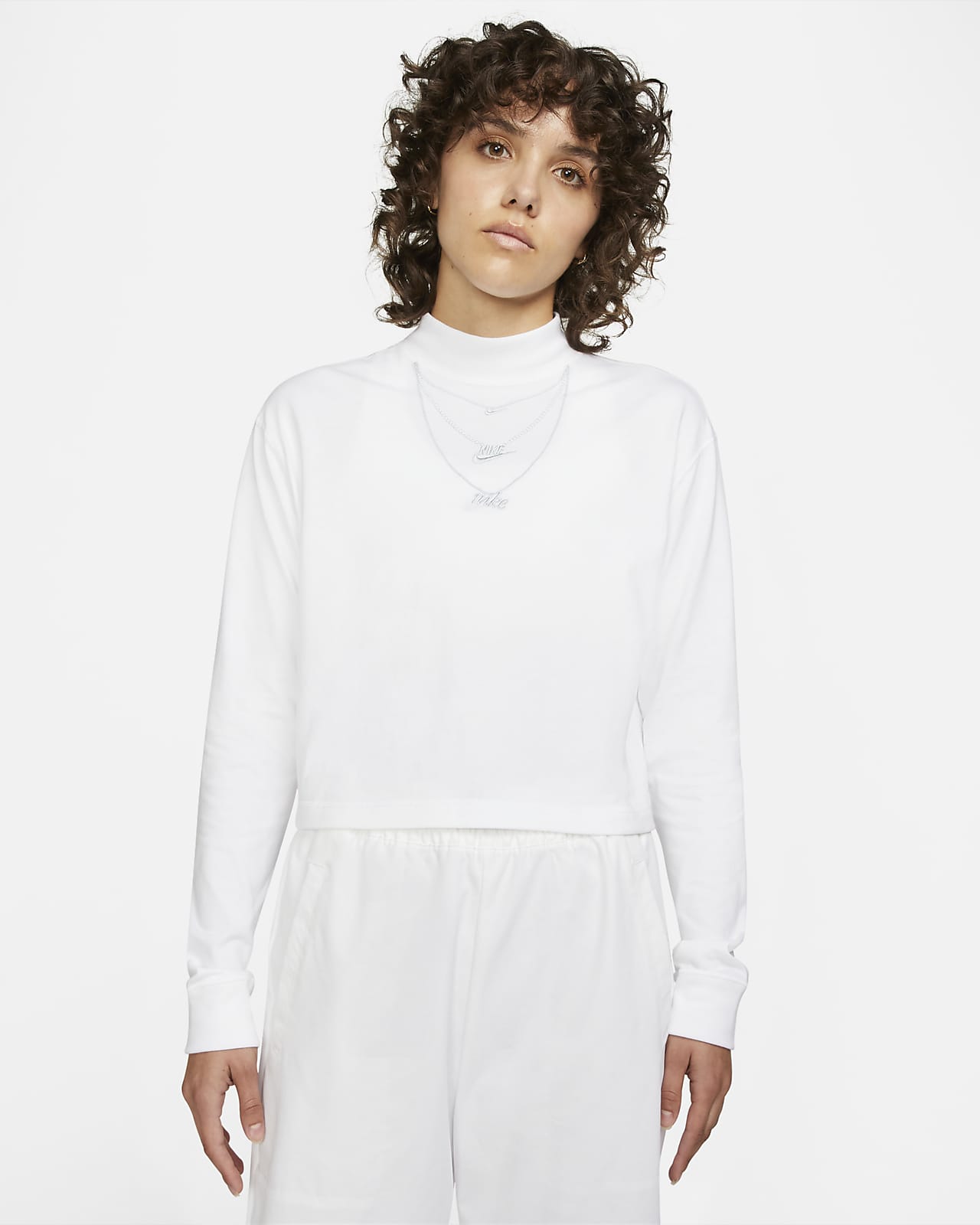 Nike Sportswear T-shirt met lange mouwen en opstaande kraag voor dames. Nike  NL