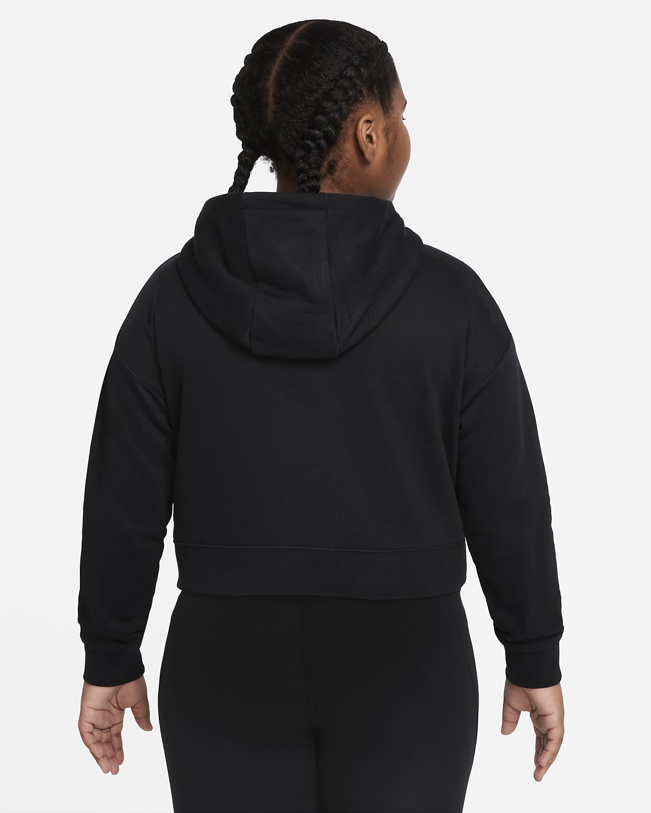 girls black cropped hoodie