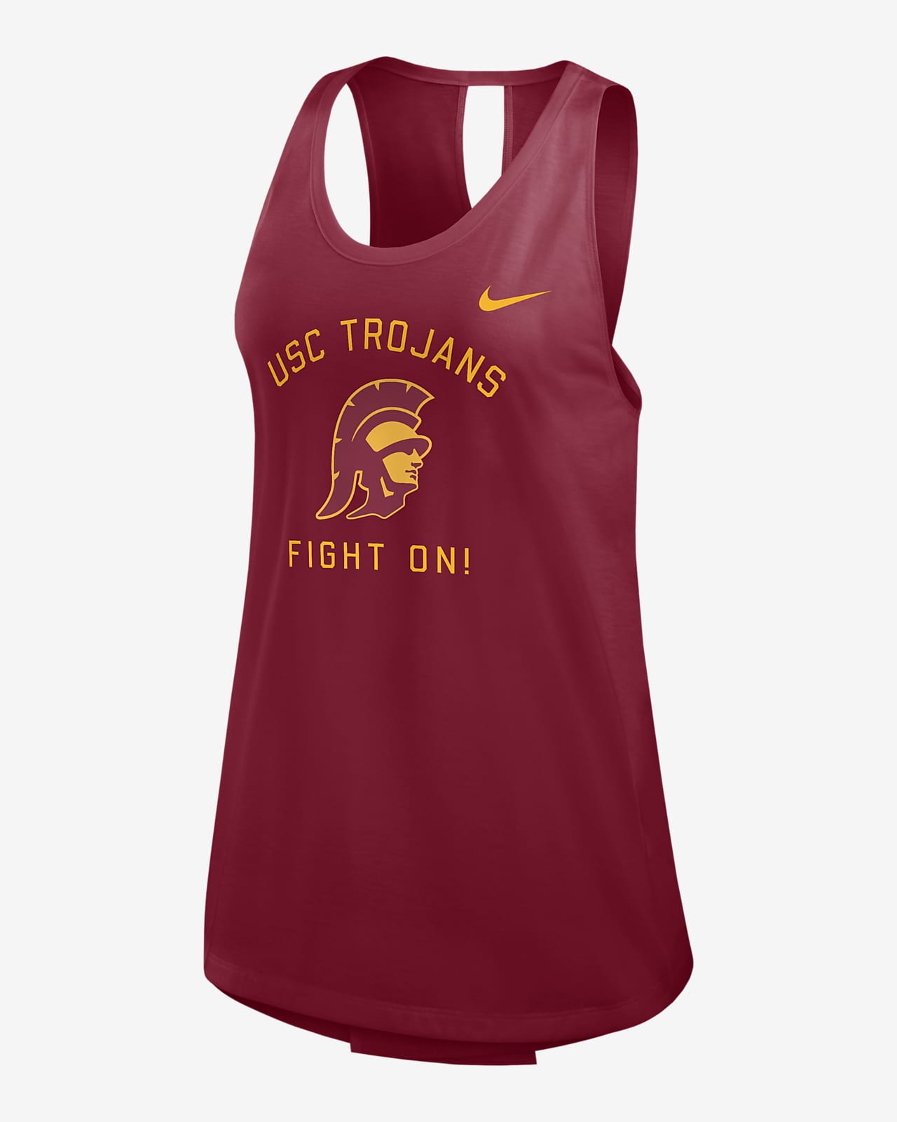 Camiseta de tirantes universitaria Nike para mujer USC Trojans Primetime