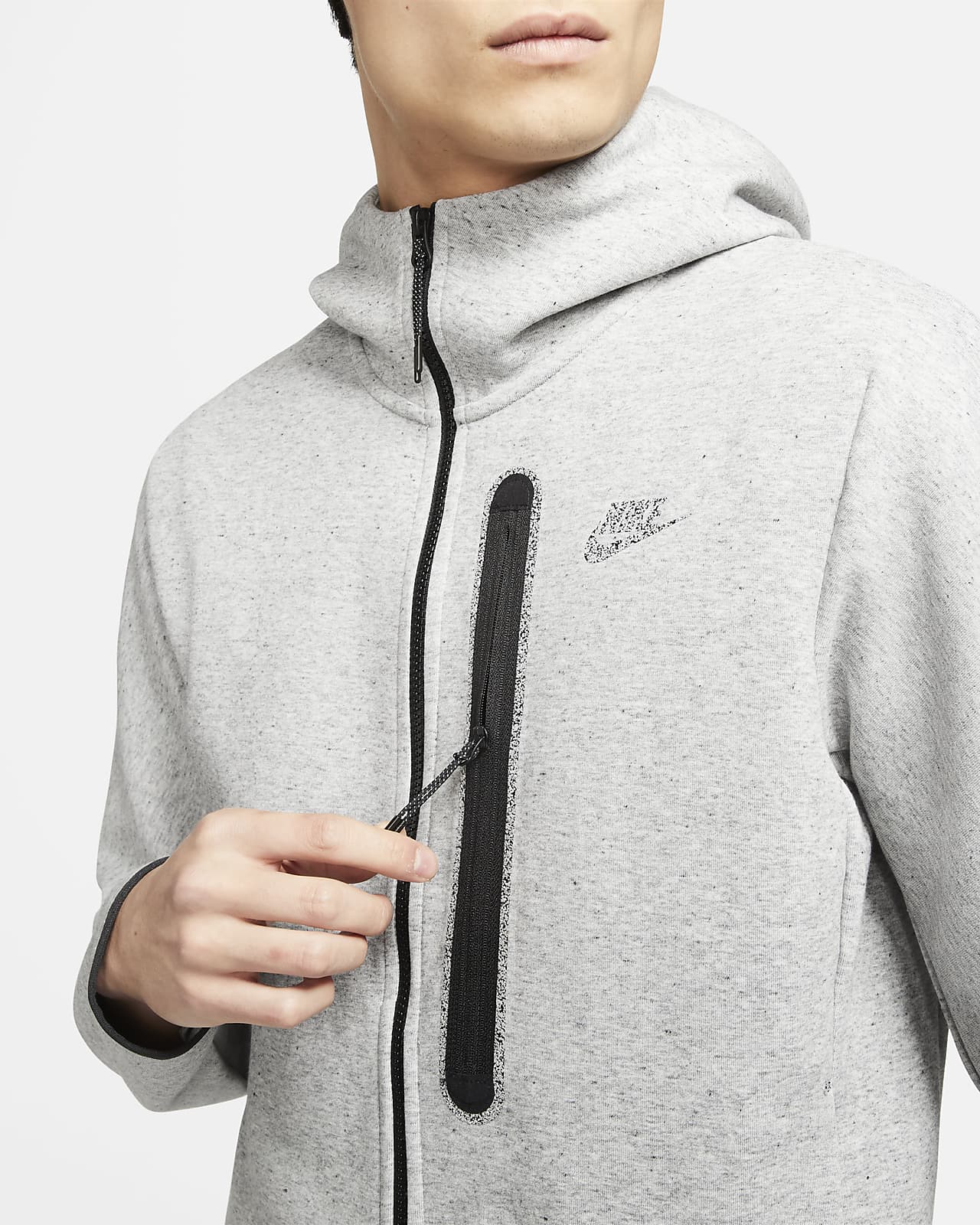 nike tech fleece hoodie full zip zwart