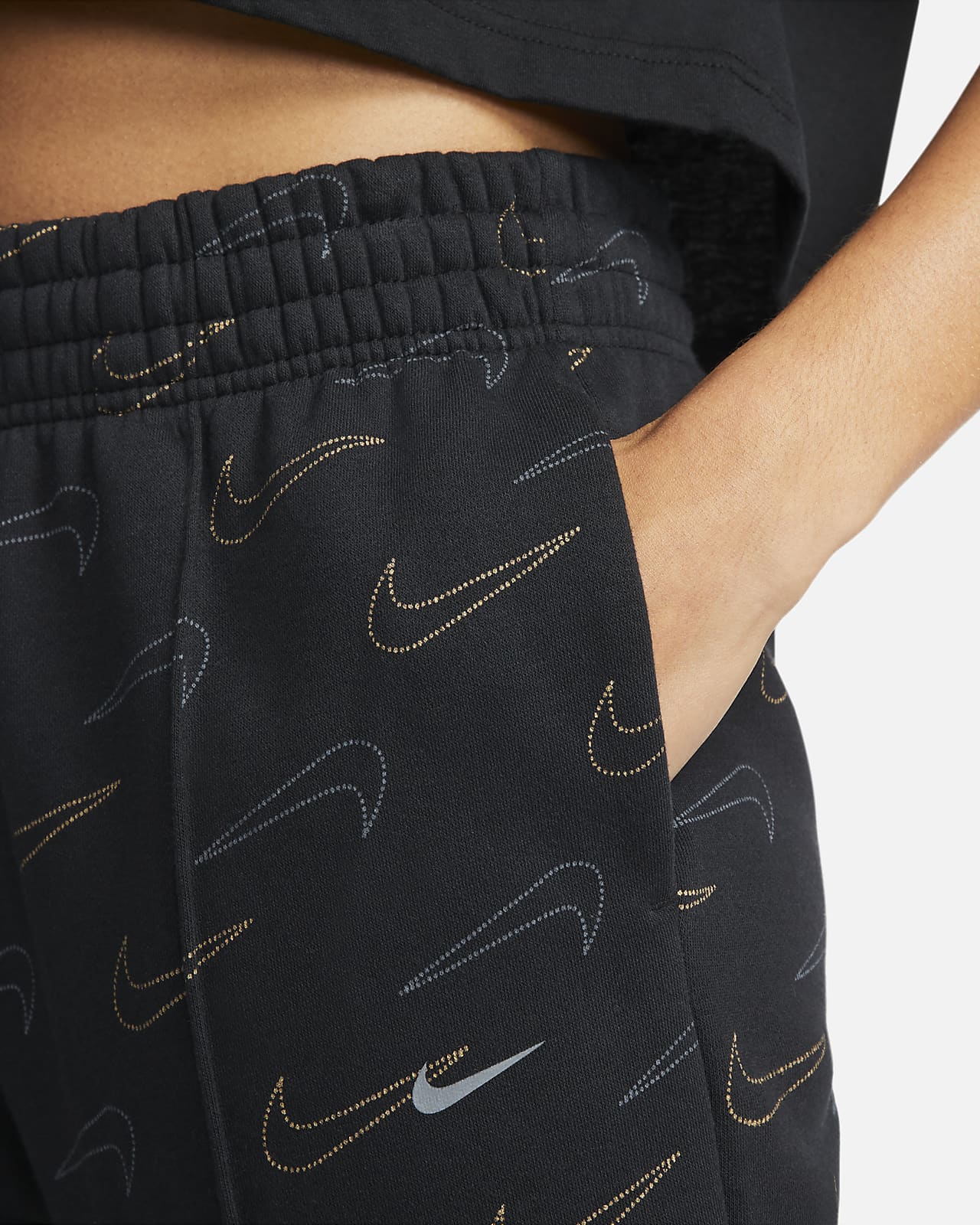 nike metallic fleece pants