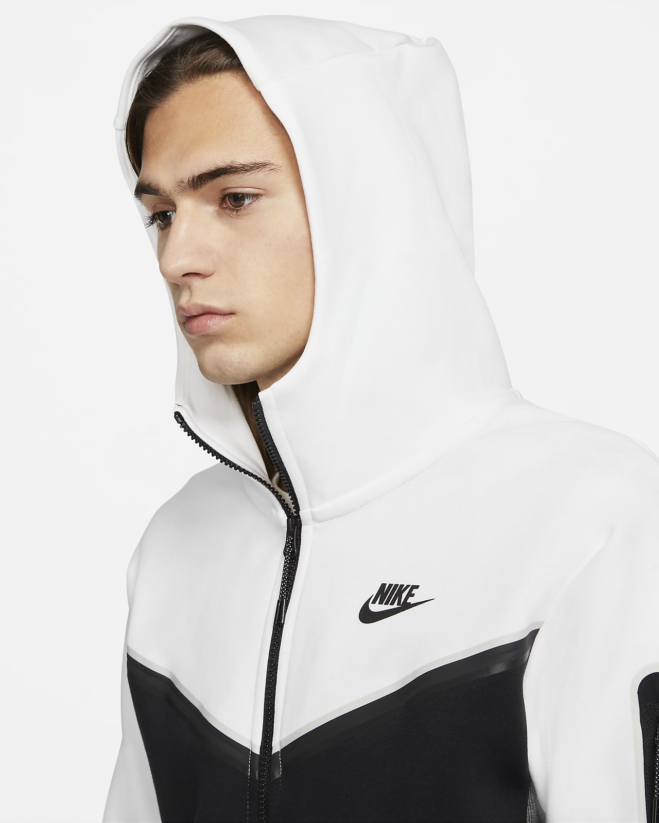 nike tech fleece white and grey