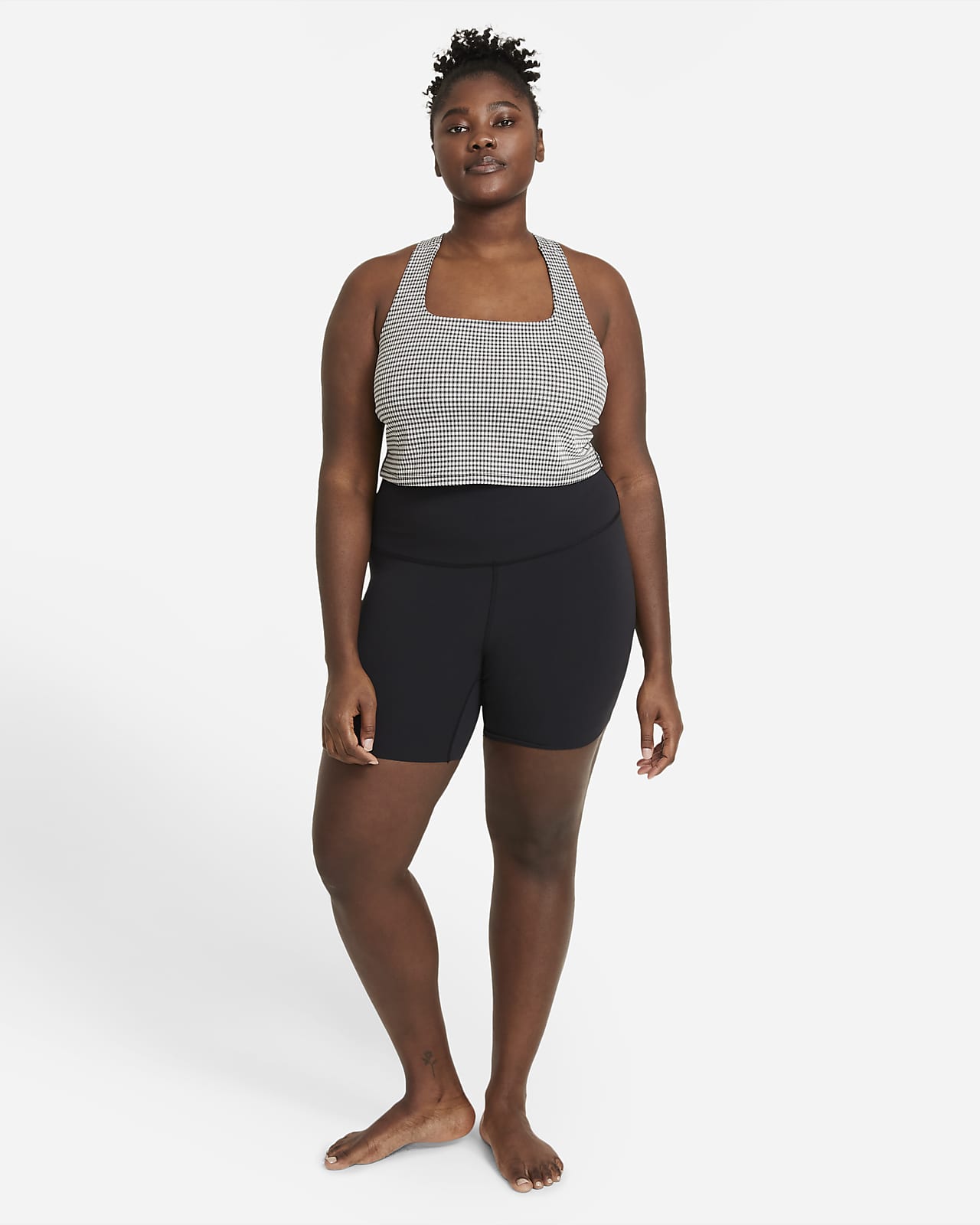 Nike Women's Dri-FIT Cropped Gingham Yoga Tank Top size XXL
