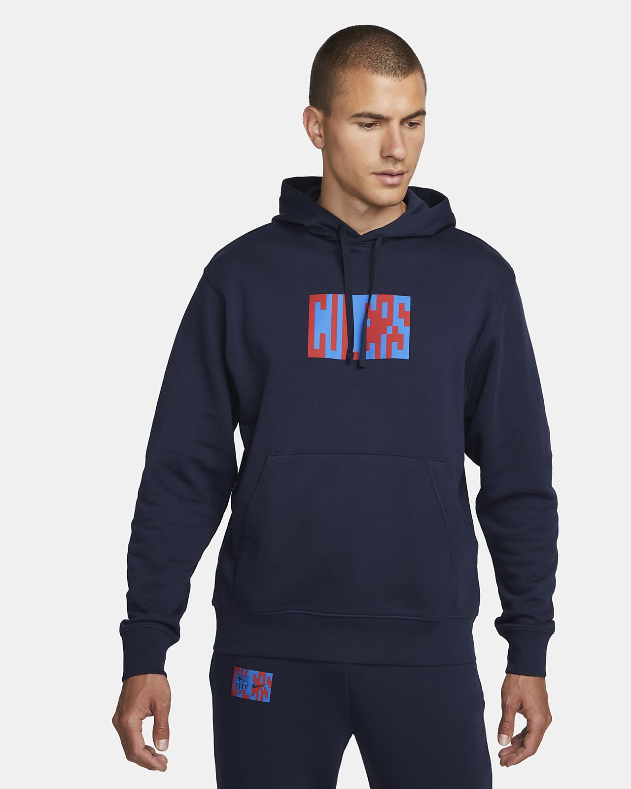 Barcelona Men's French Terry Soccer Hoodie. Nike.com