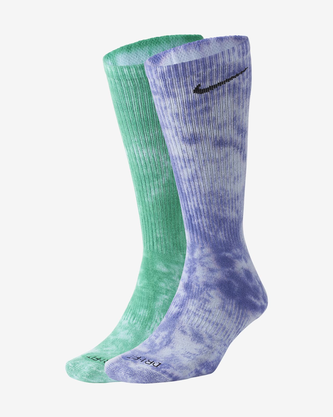 Set of 2 Men/'s Tie Dye Crew Socks