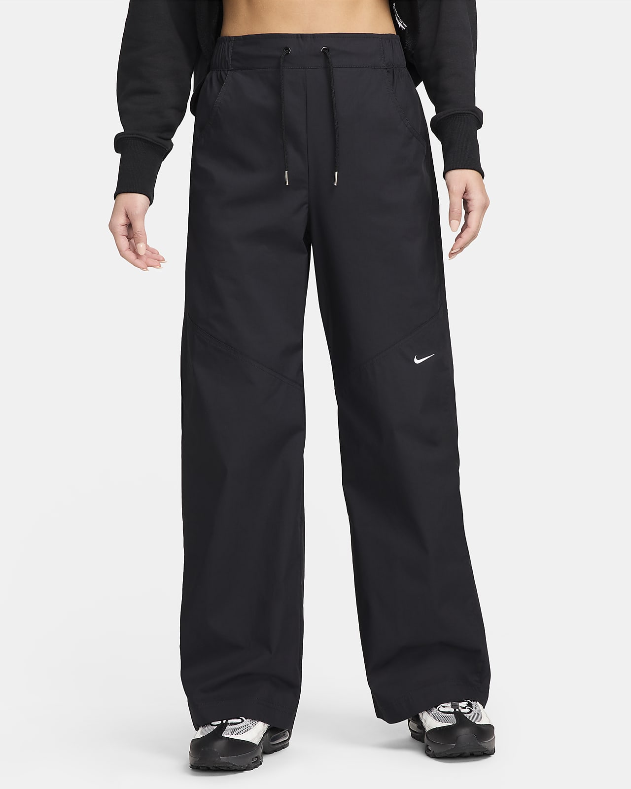 กางเกงขายาวเอวสูงแบบทอผู้หญิง Nike Sportswear Essential
