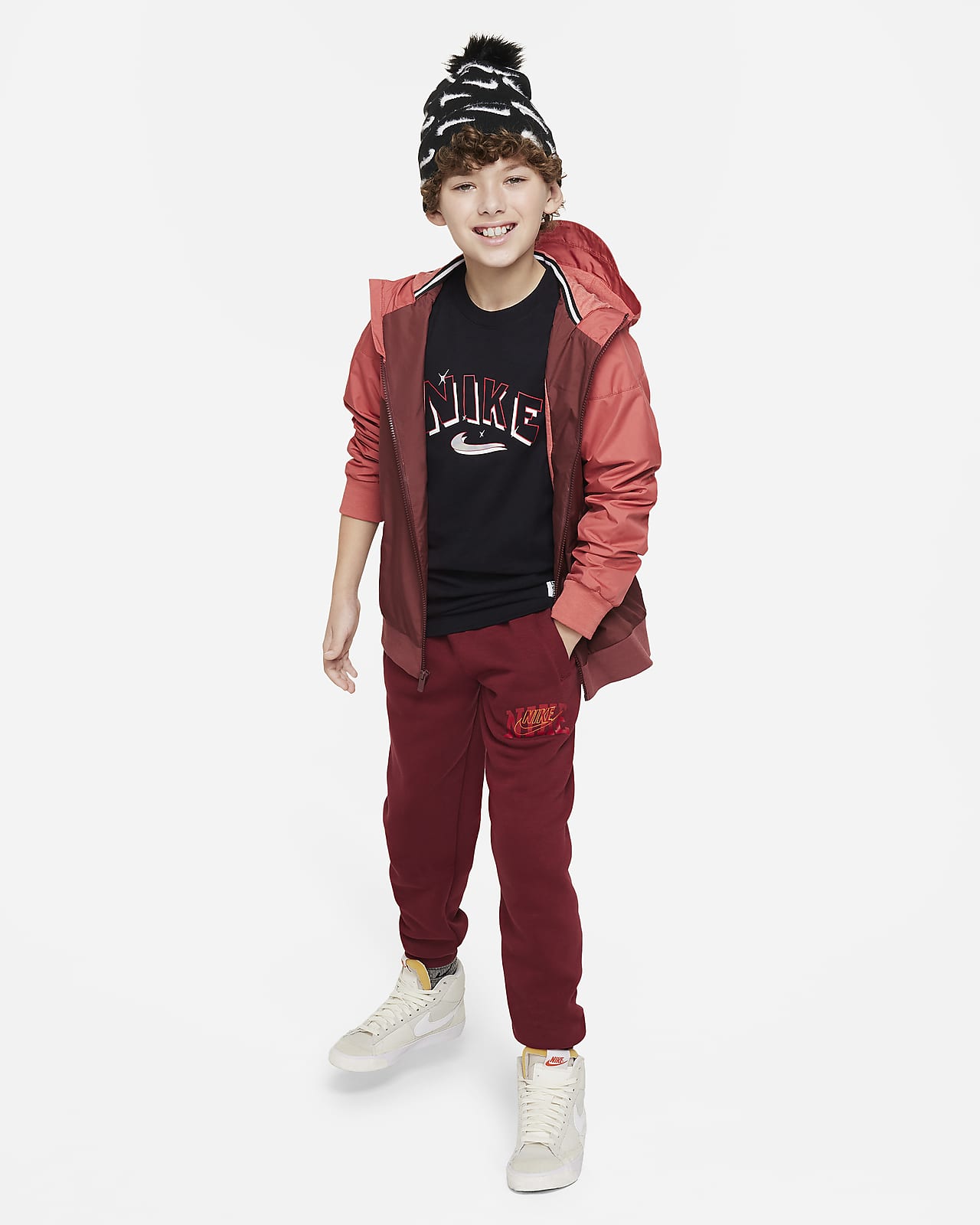 Chamarra con gorro para ni o talla grande Nike Sportswear Windrunner