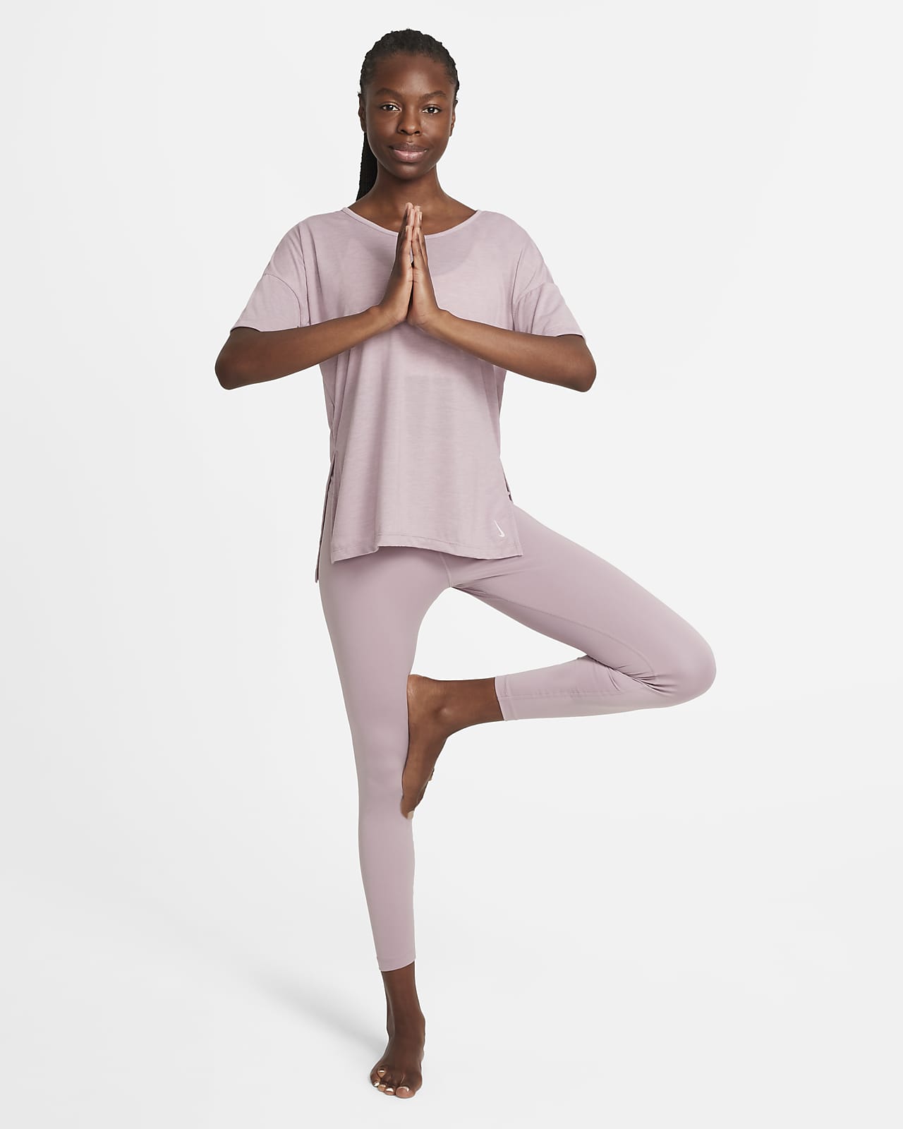 nike yoga short sleeve top