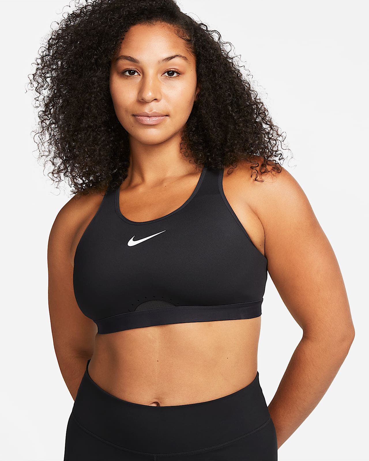 Nike Dri-FIT Swoosh Sujetador deportivo regulable de sujeción alta sin  acolchado - Mujer. Nike ES