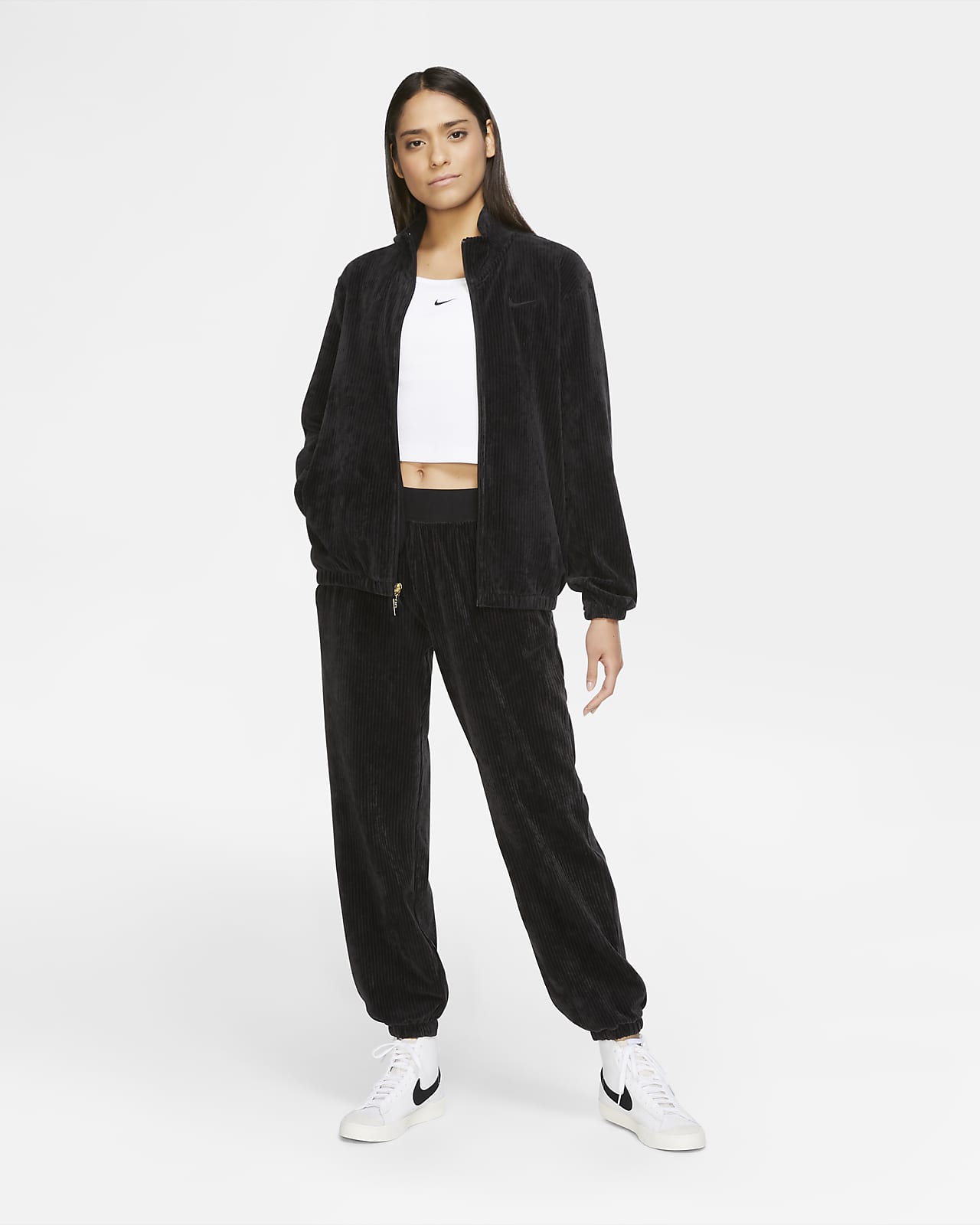 nike womens velvet tracksuit