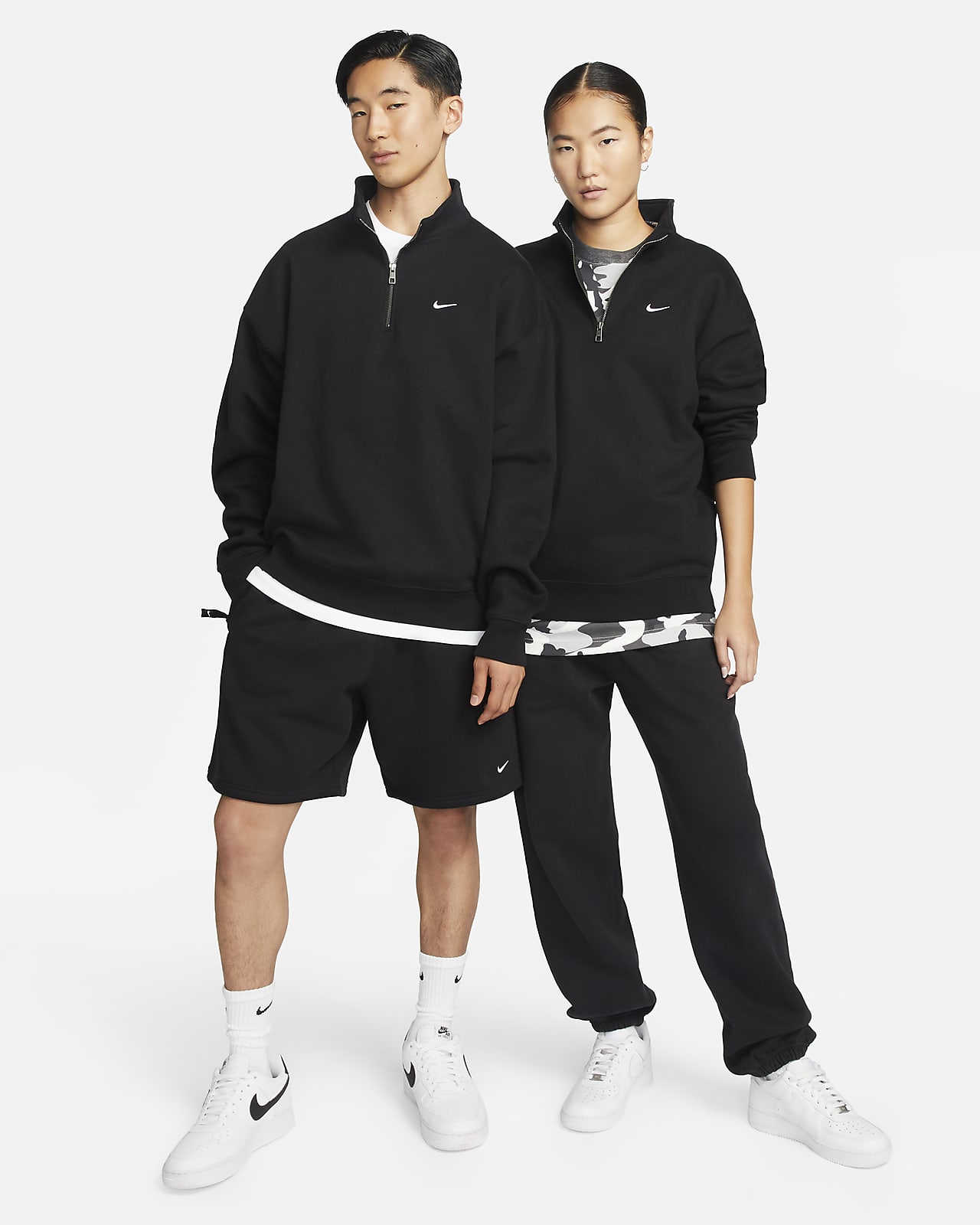 Black Nike Running Swoosh 1/4 Zip Top