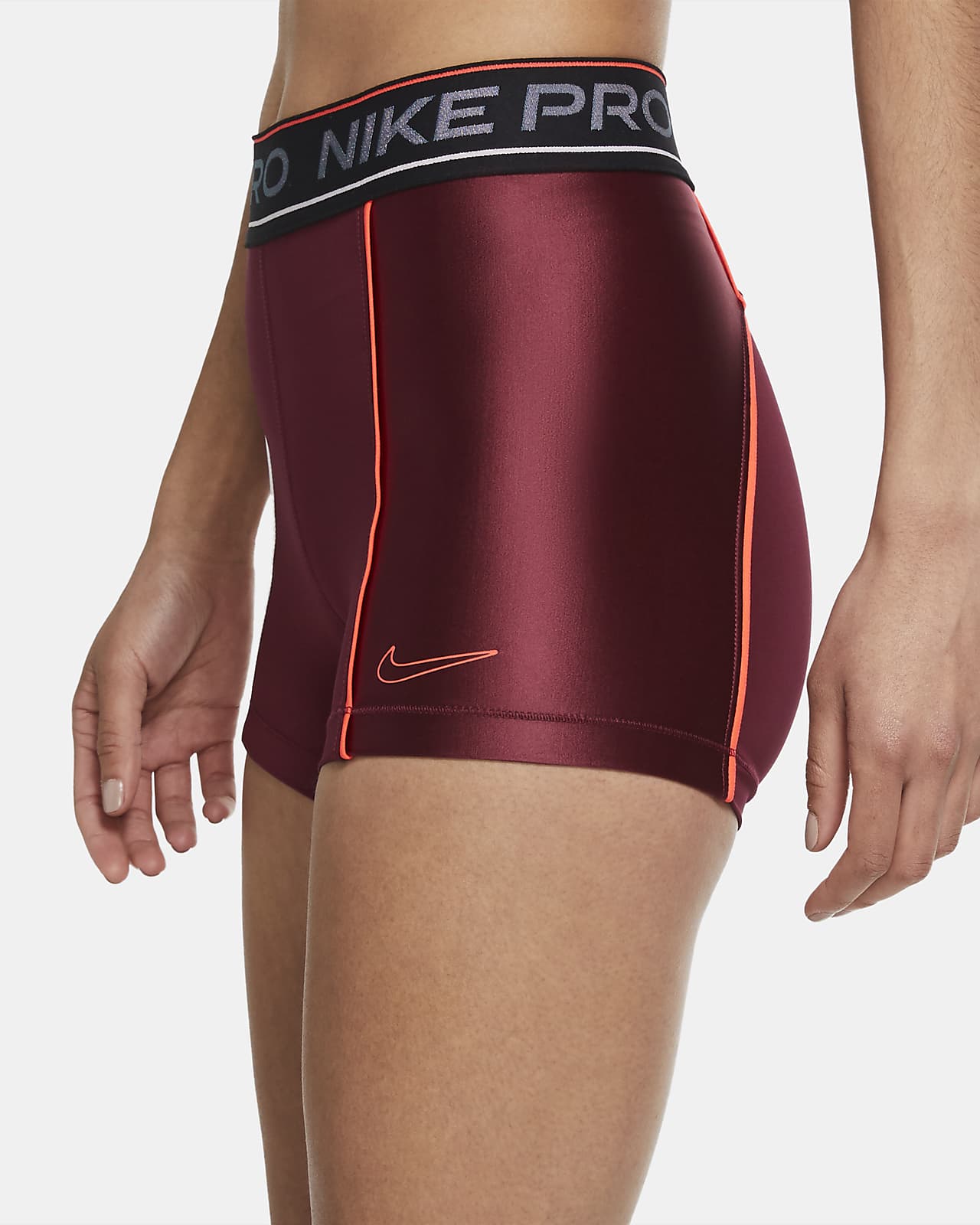 red nike pro shorts womens