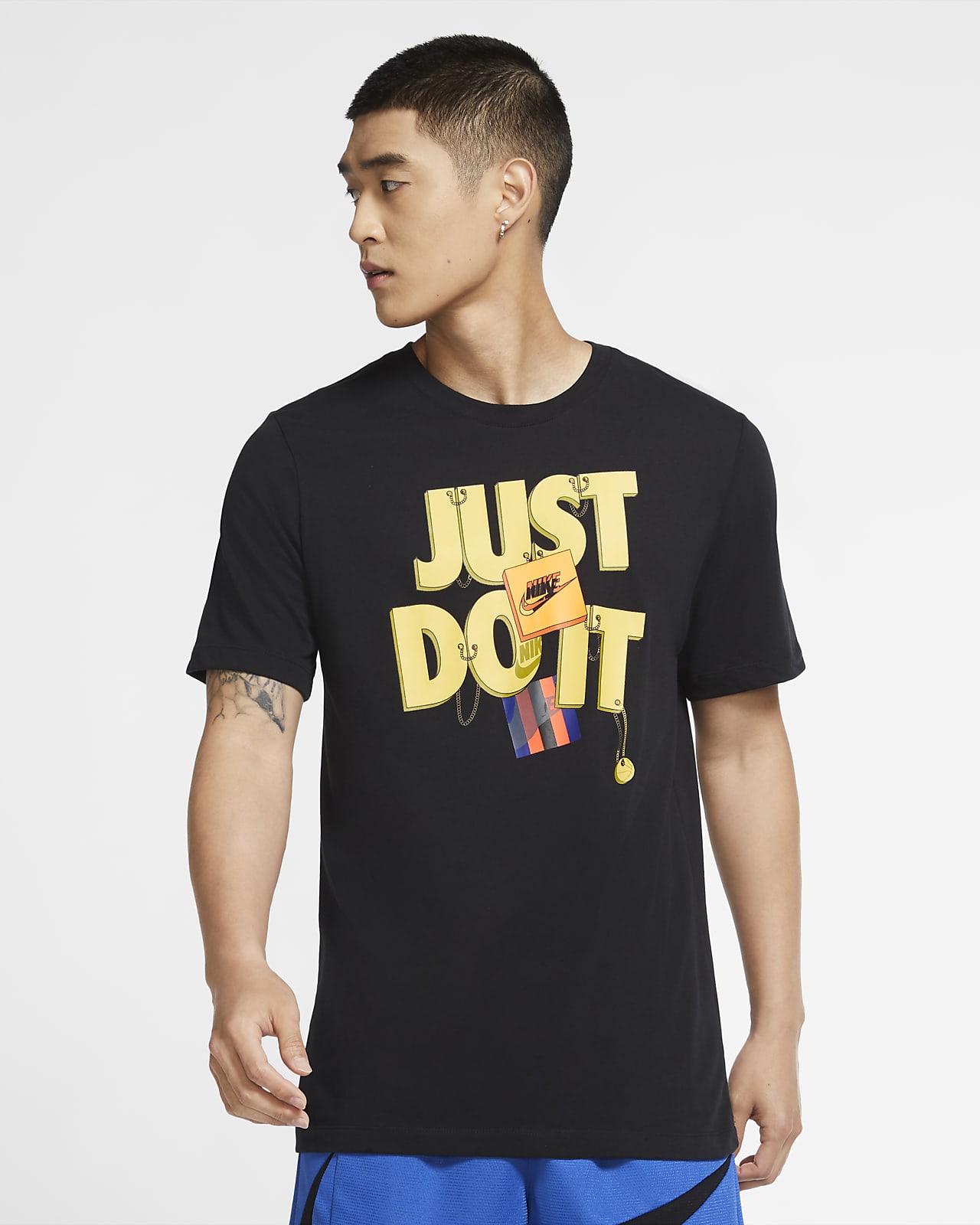 Nike Dri FIT Just Do It. Men's Basketball T Shirt. Nike NO Nike Sportswear TEE JUST DO IT - T-shirts med print - black/white