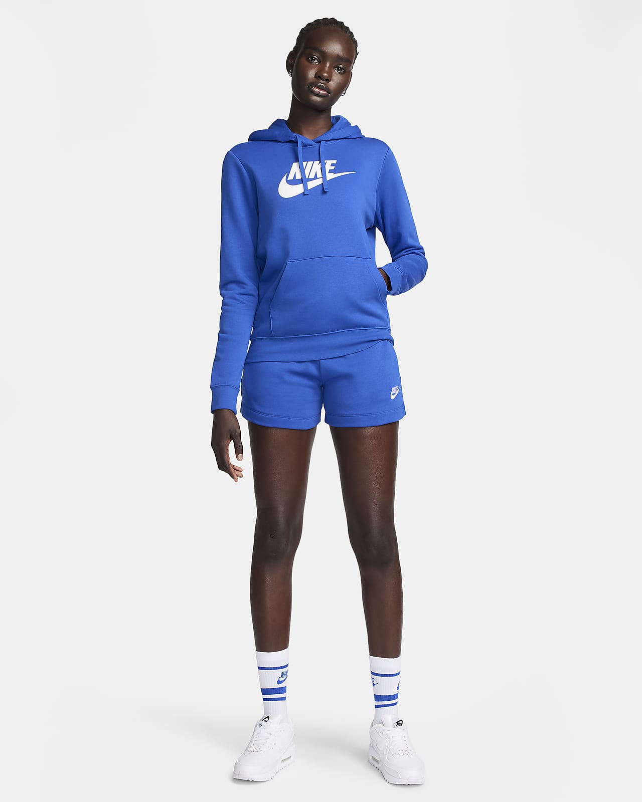 Nike Blue Sportswear Essential Cropped Sweatshirt Nike