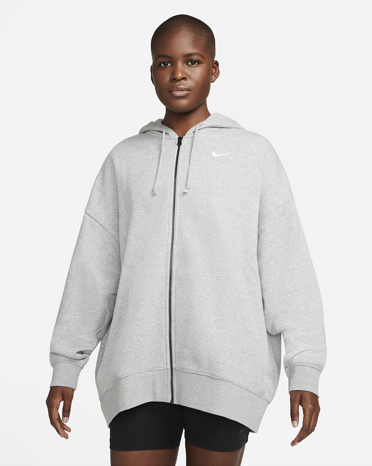 Hoodie de lã cardada com fecho completo Nike Sportswear Essentials